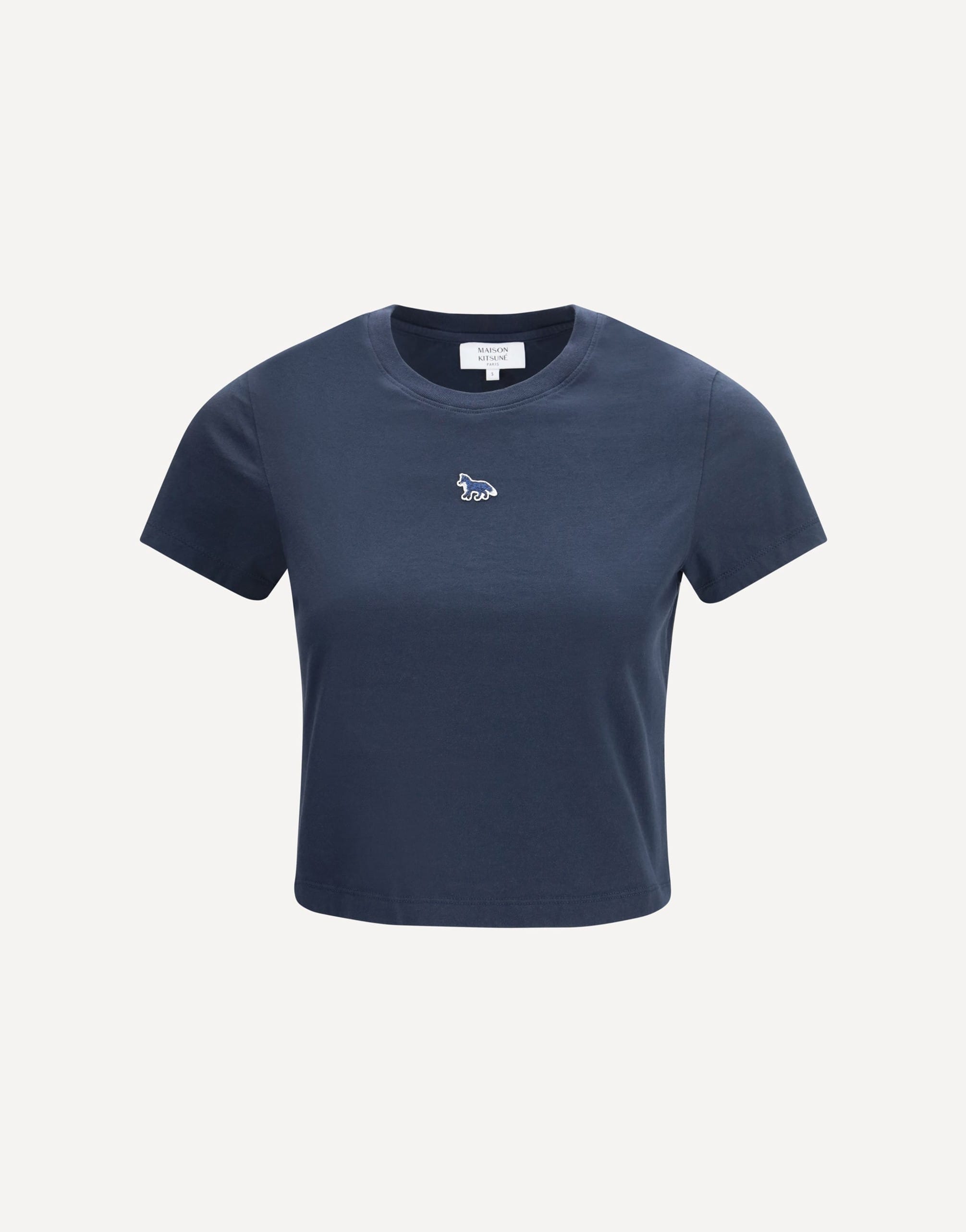 Maison Kitsuné Embroidered Cotton Crew Neck T-Shirt
