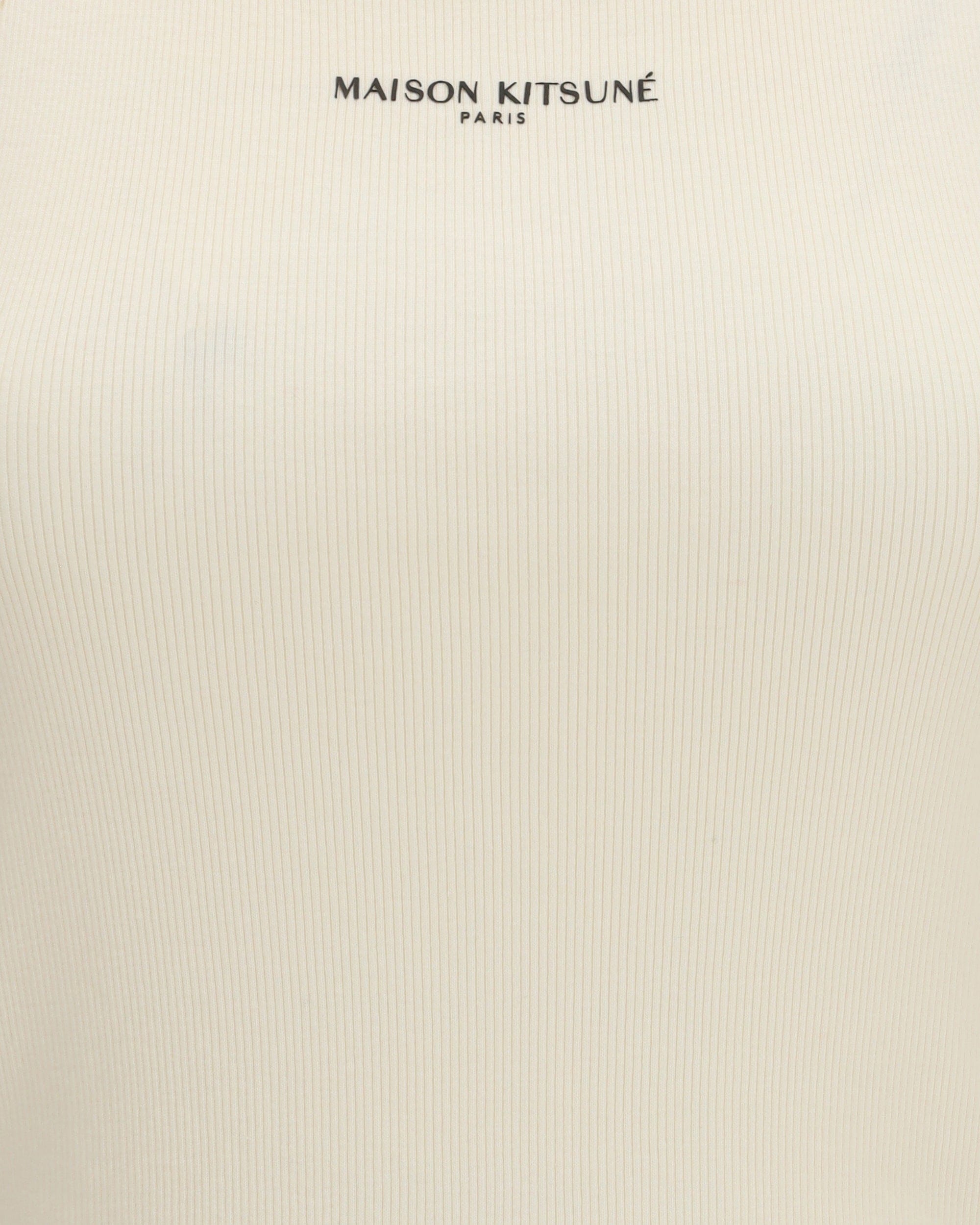 Maison Kitsuné Ribbed Cotton Logo Tank Top
