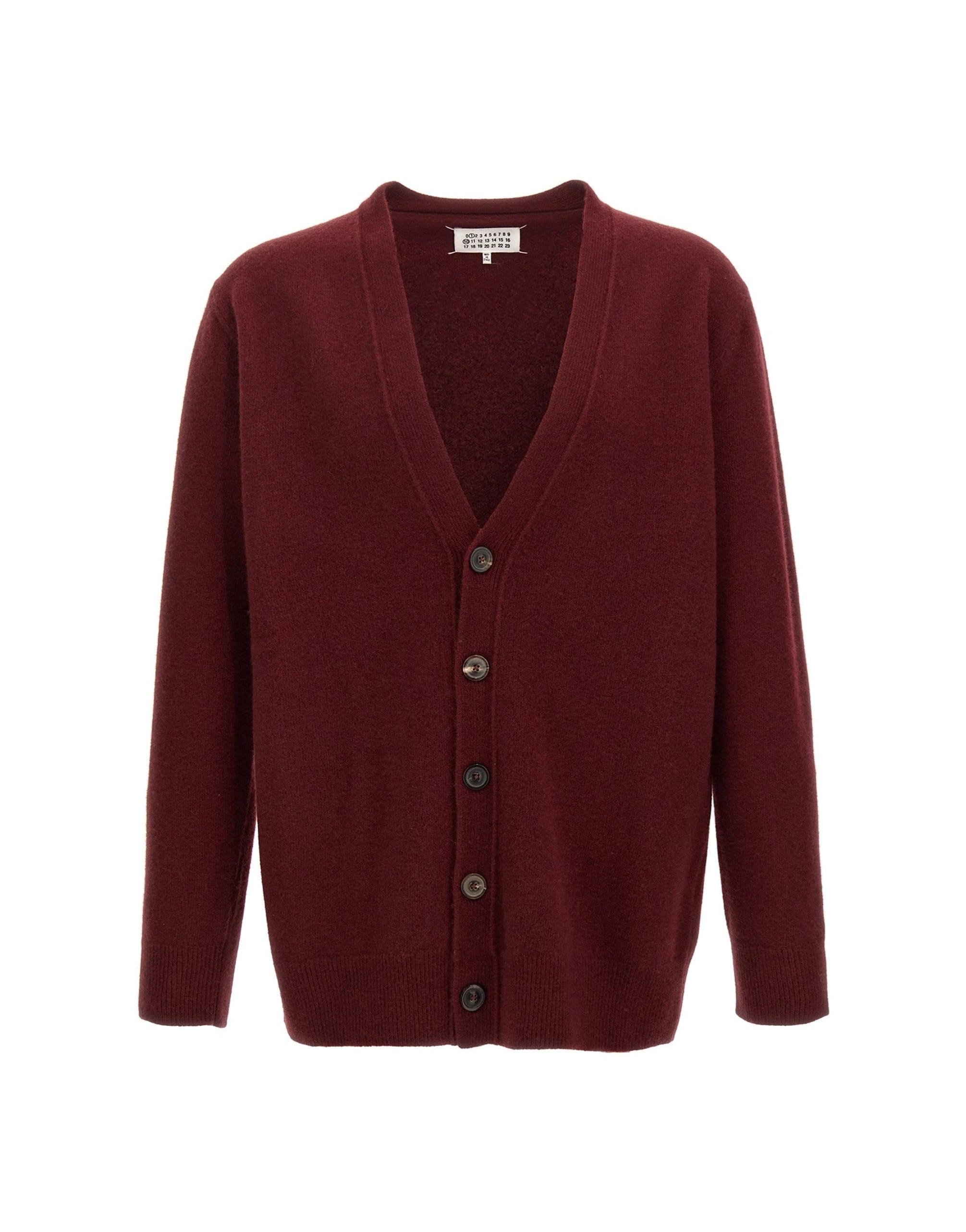 Maison Margiela Maison Margiela Bordeaux Wool Cardigan