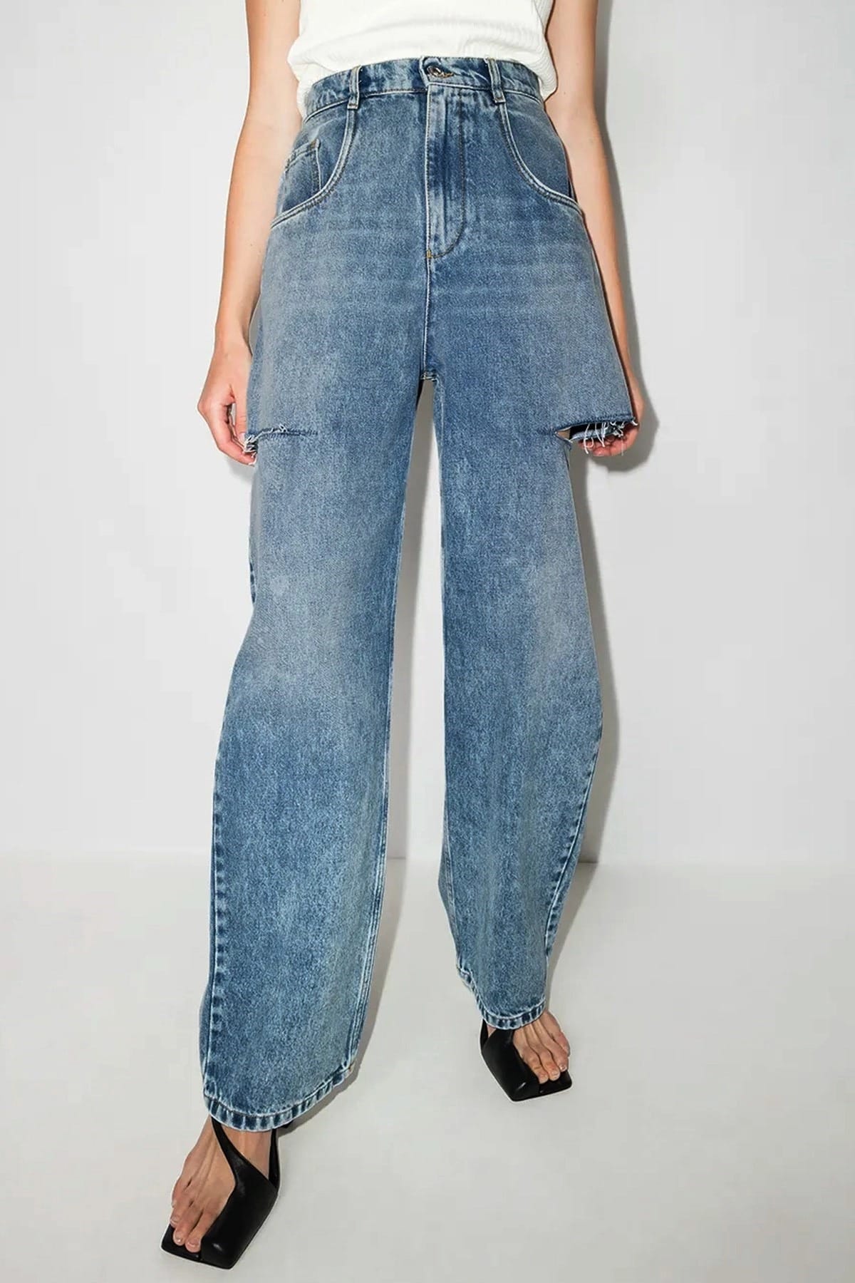 Maison Margiela Jean droit à découpes - alternate view