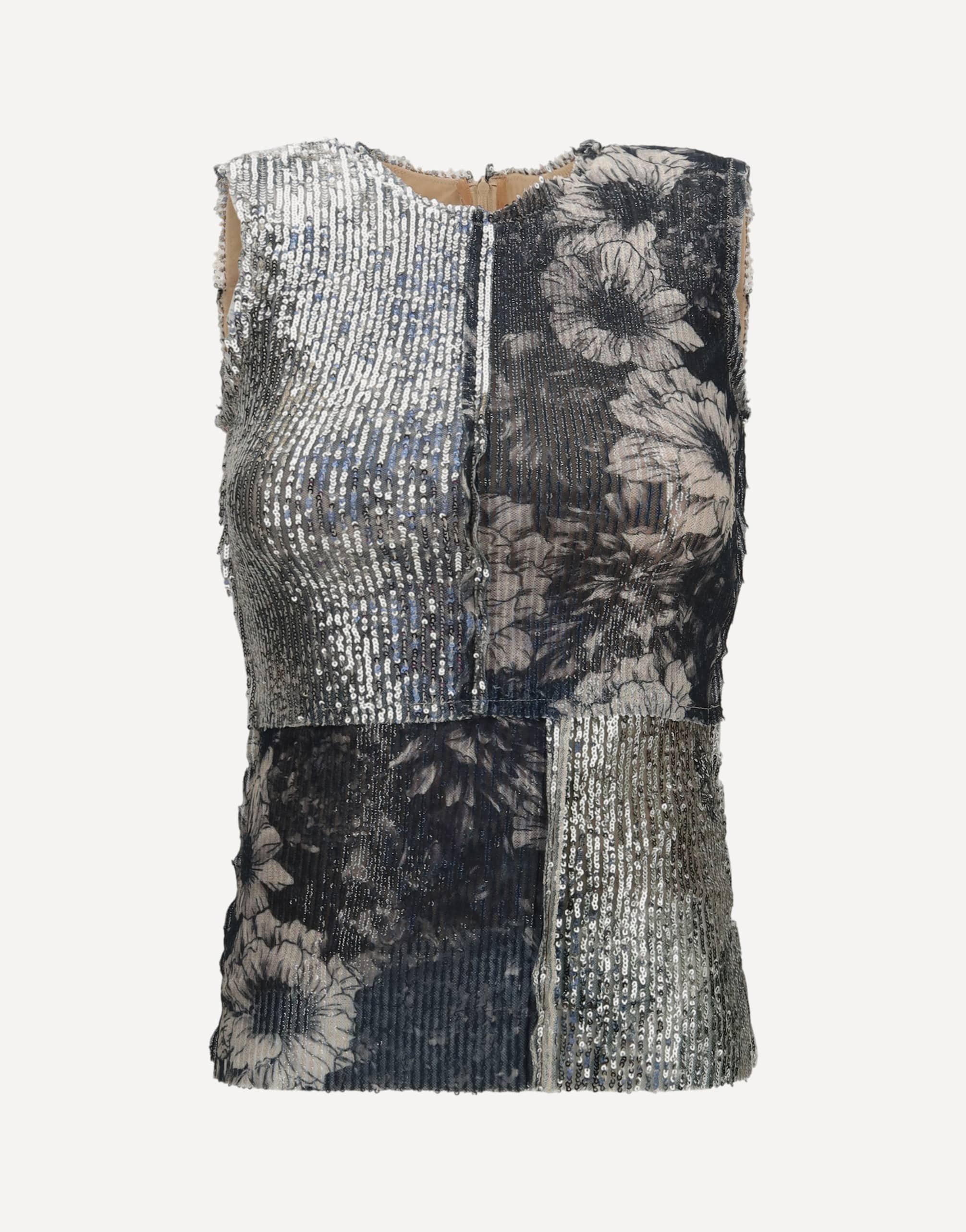 トップス maison martin Margiela Maison Margiela Floral Sequin Sleeveless Top | Sendegaro