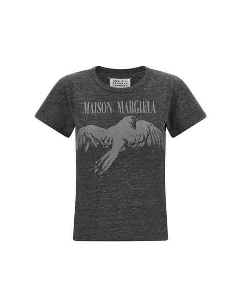 メゾンマルジェラ　4ステッチ　ロゴプリント　長袖Tシャツ　グレー　イタリア製 Maison Margiela フォー ステッチ グラフィックプリントTシャツ