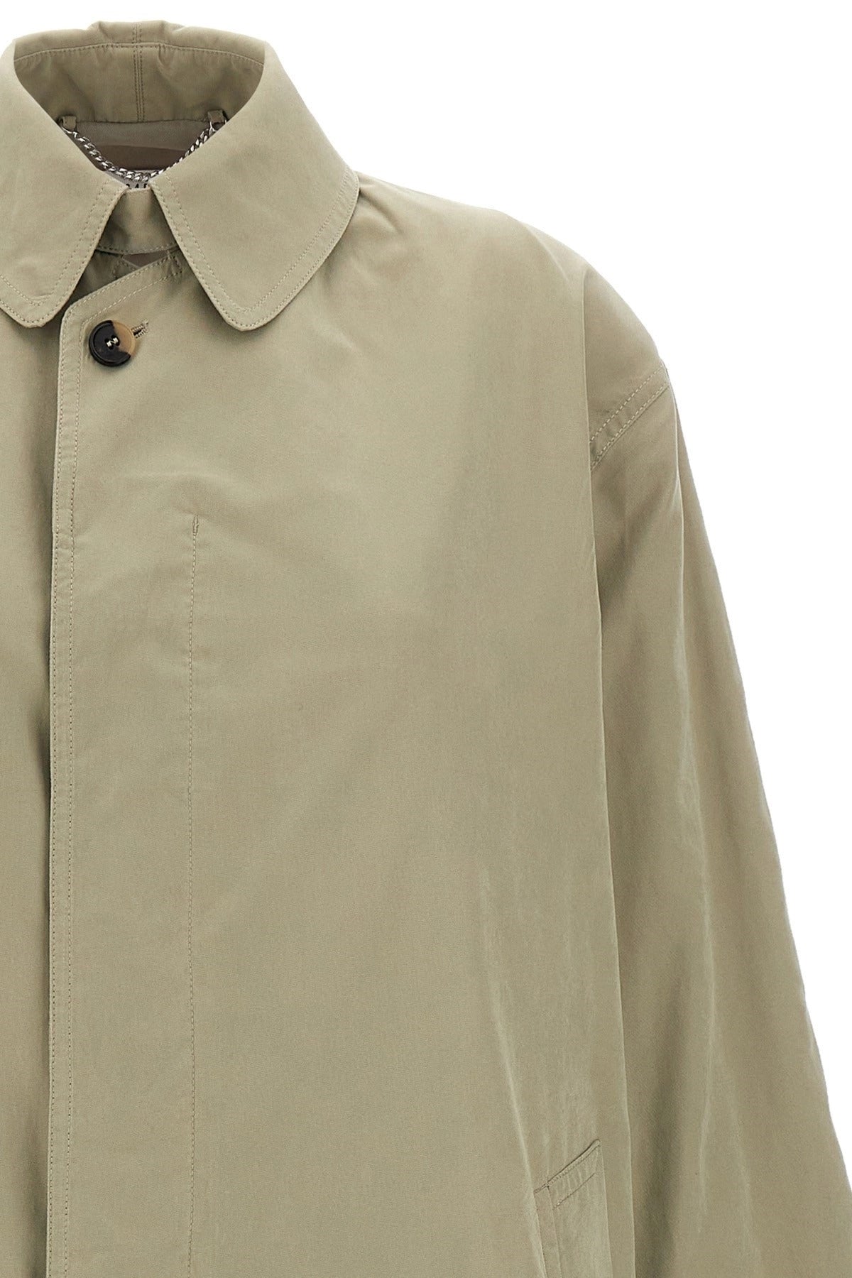 Maison Margiela Green Single-Breasted Trench Coat
