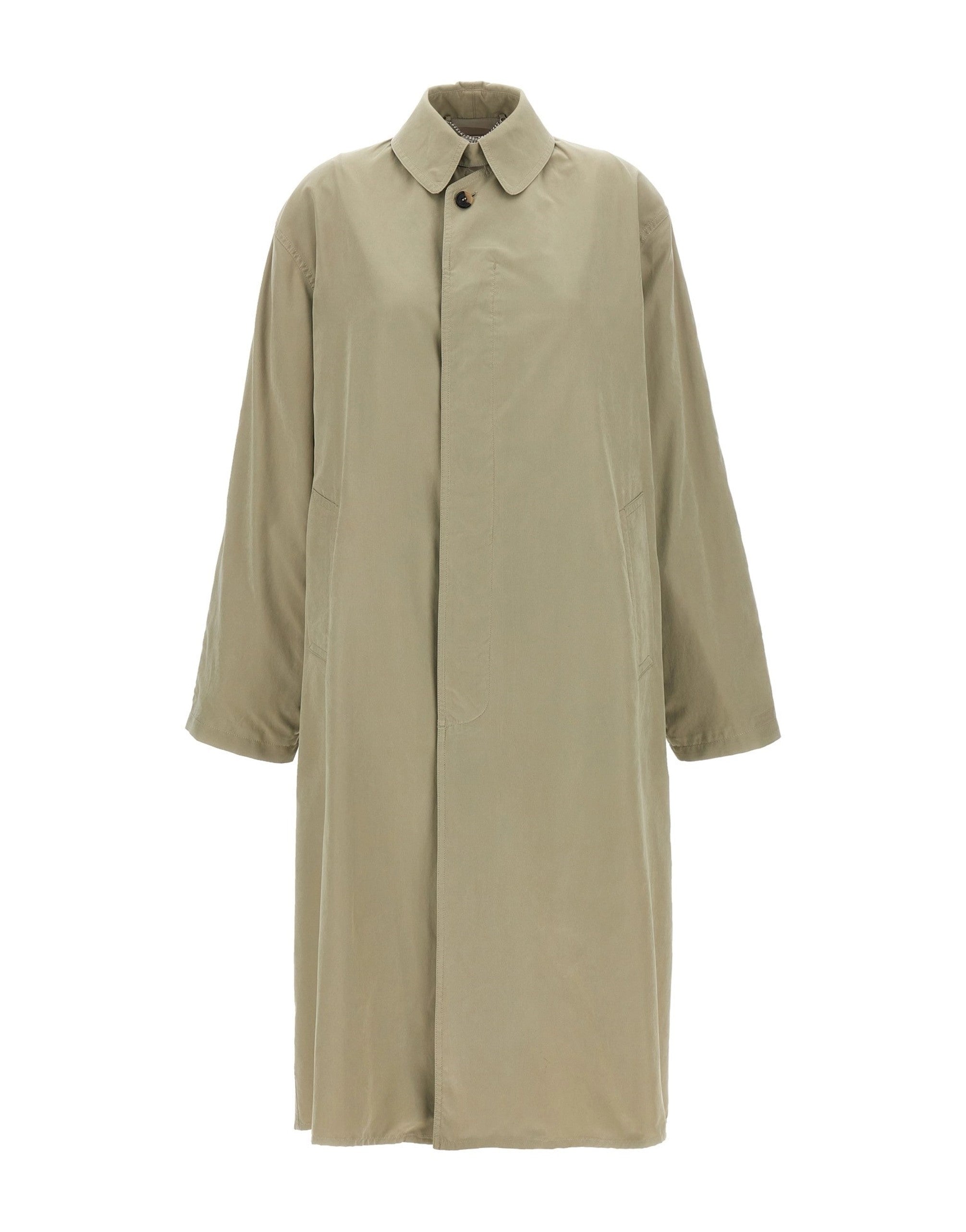 Maison Margiela Green Single-Breasted Trench Coat