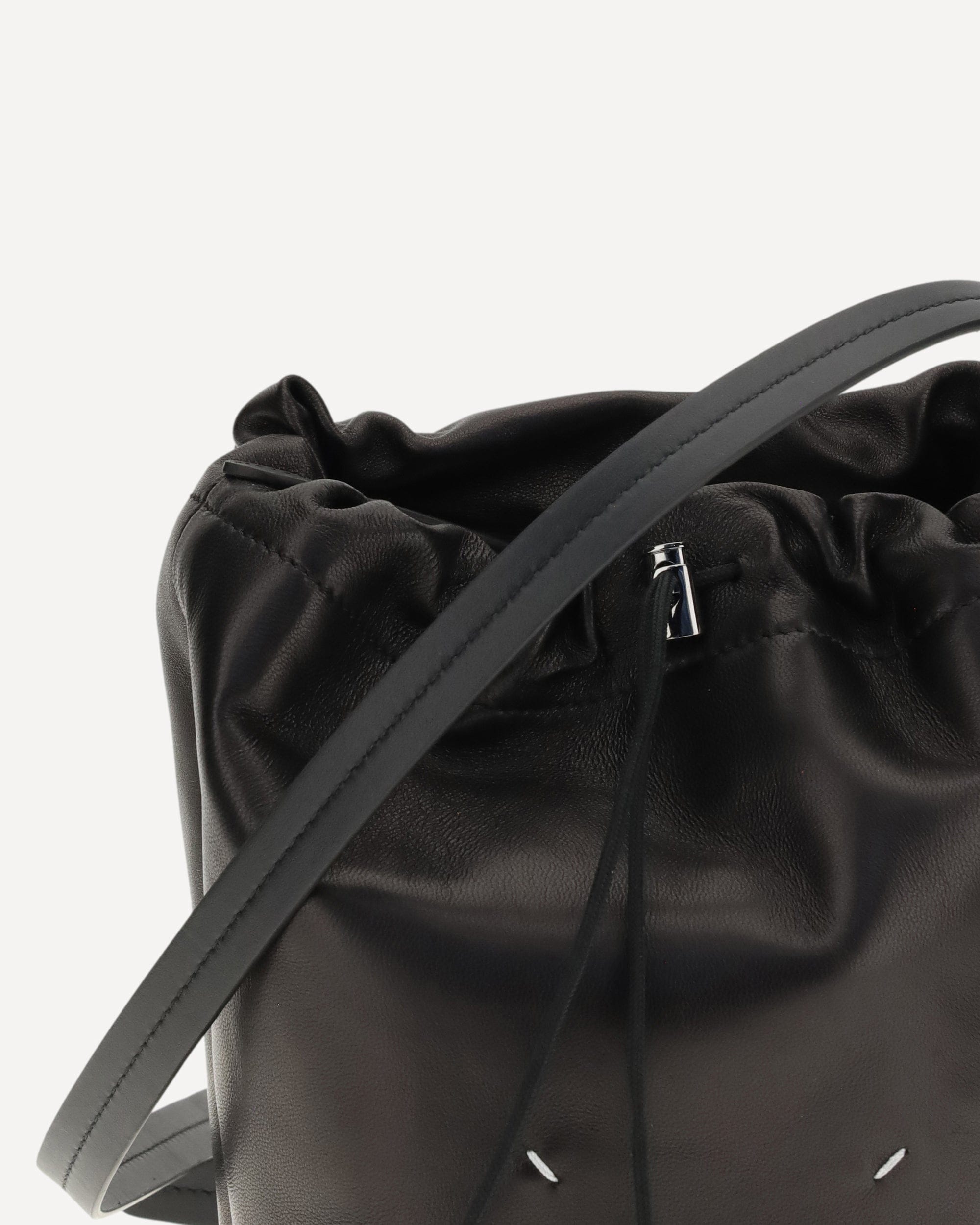 Maison Margiela Leather Bucket Bag With Drawstring