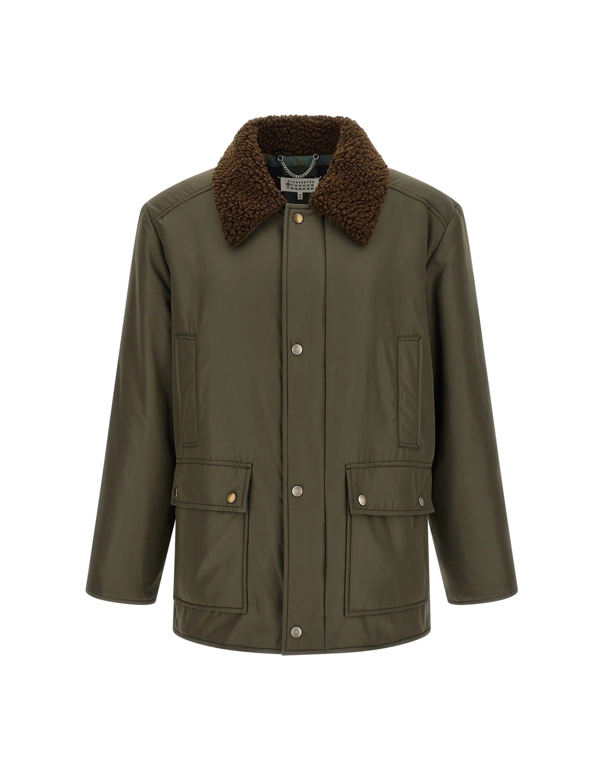 Maison Margiela Olive Green Shearling Collar Parka | Sendegaro FR
