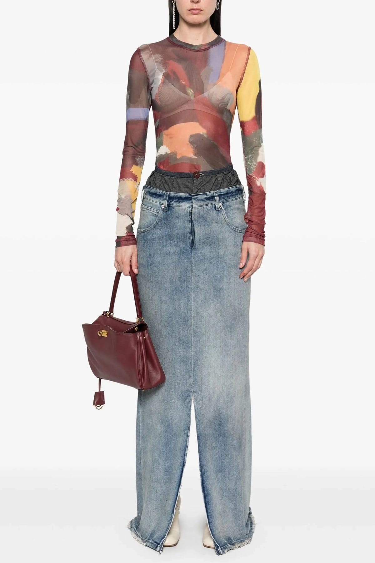 Maison Margiela Slits Denim Skirt - alternate view