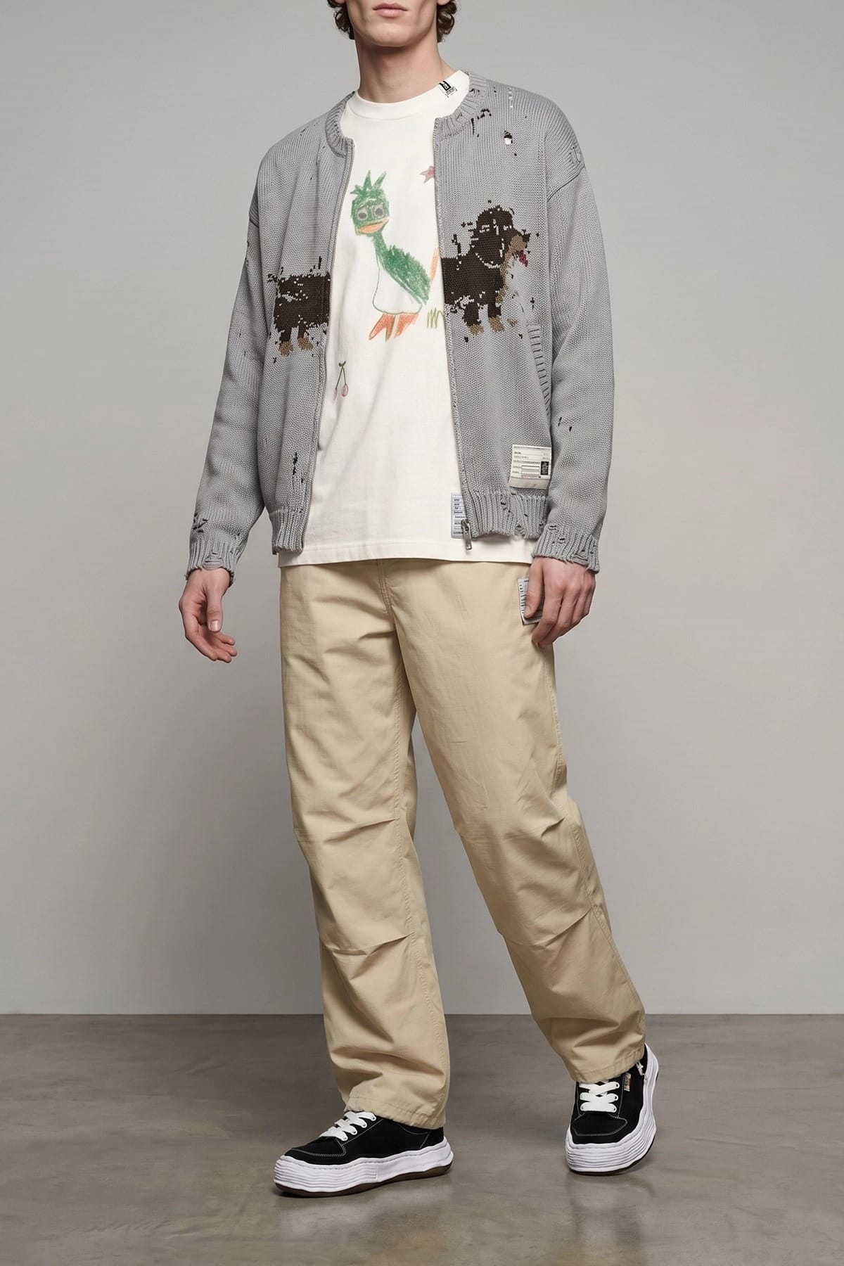 Maison Mihara Yasuhiro Dog Jacquard Knit Cardigan | Sendegaro GR