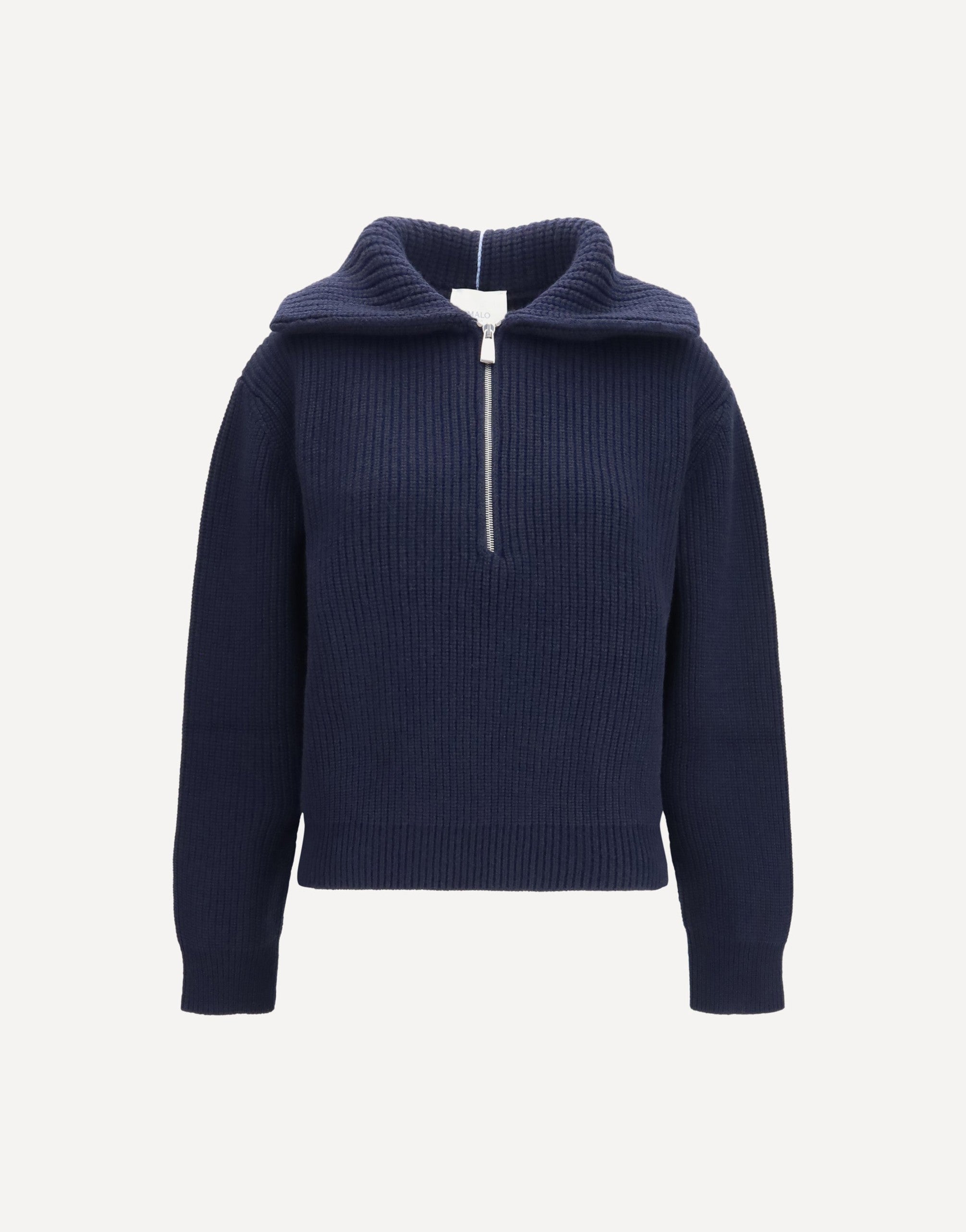 Malo Cashmere High-Neck Zip Sweater