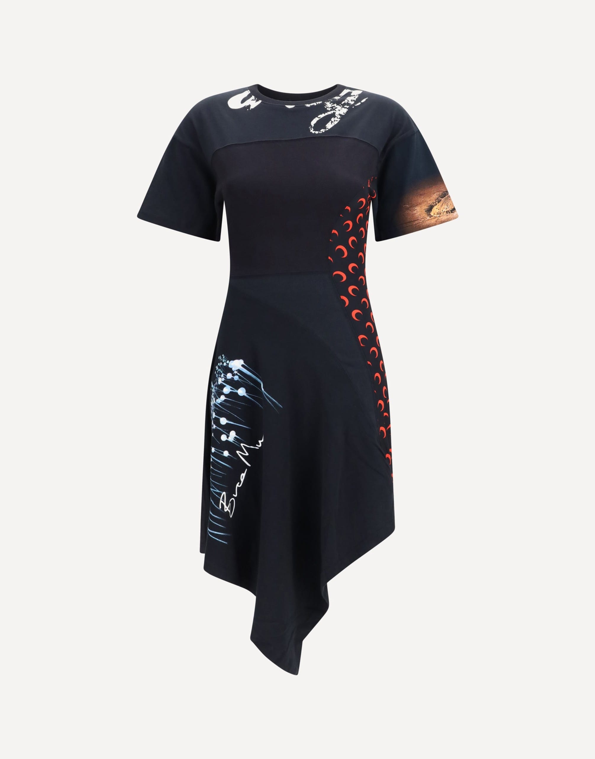 Marine Serre Marine Serre Asymmetric Recycled Jersey Dress