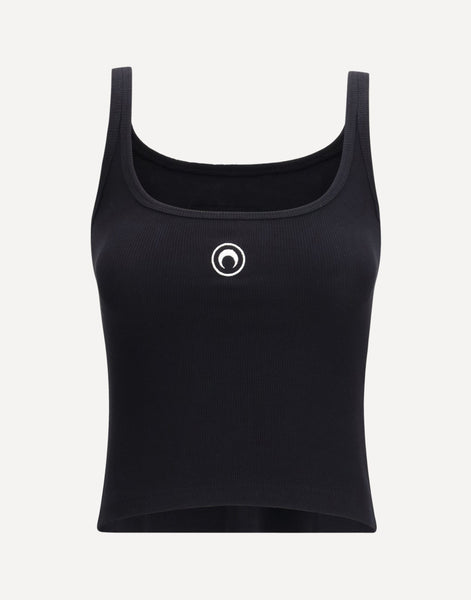 Marine Serre Moon Logo Ribbed Jersey Cropped Tank | Sendegaro BR