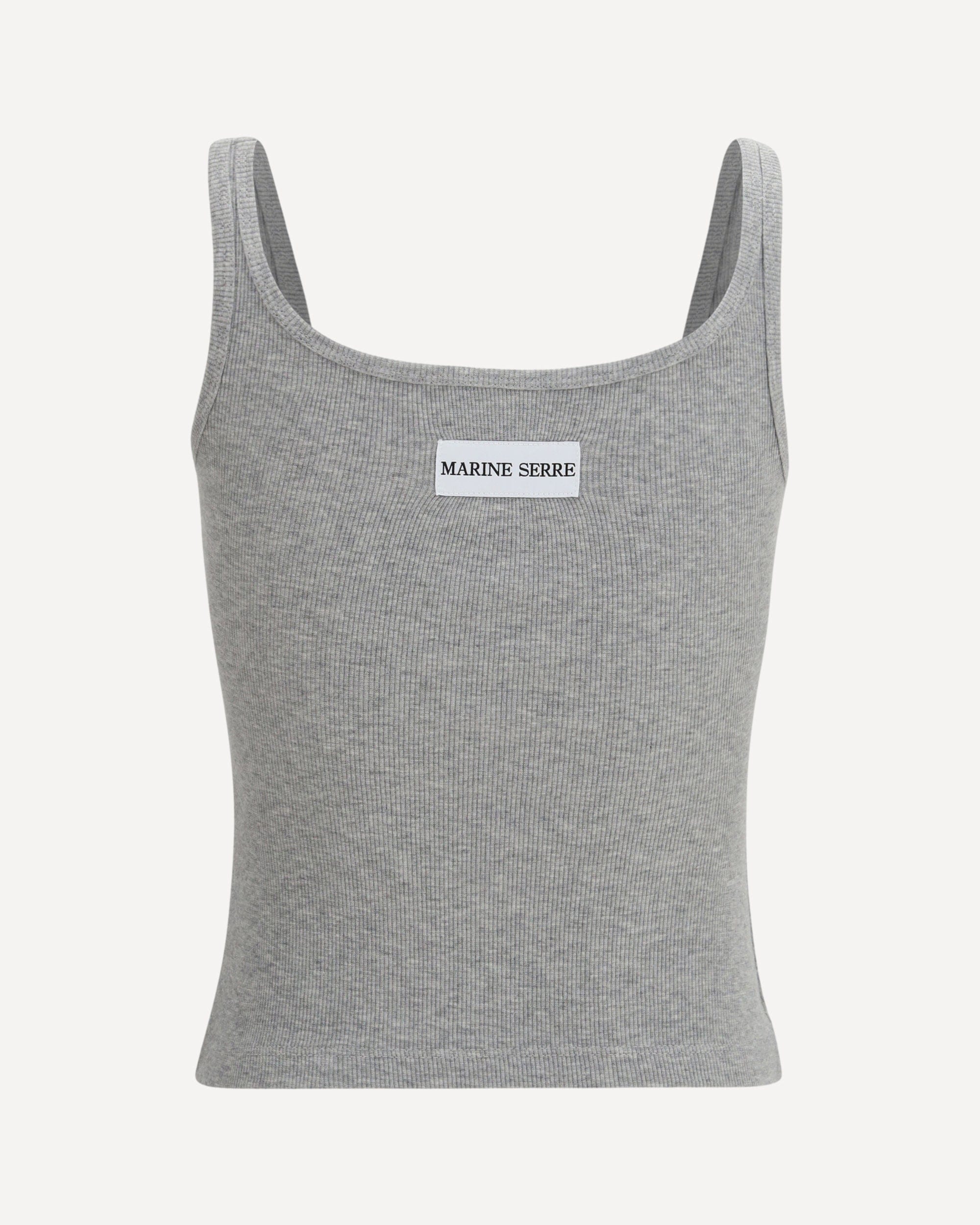 Marine Serre Moon Logo Ribbed Jersey Cropped Tank Top | Sendegaro RO
