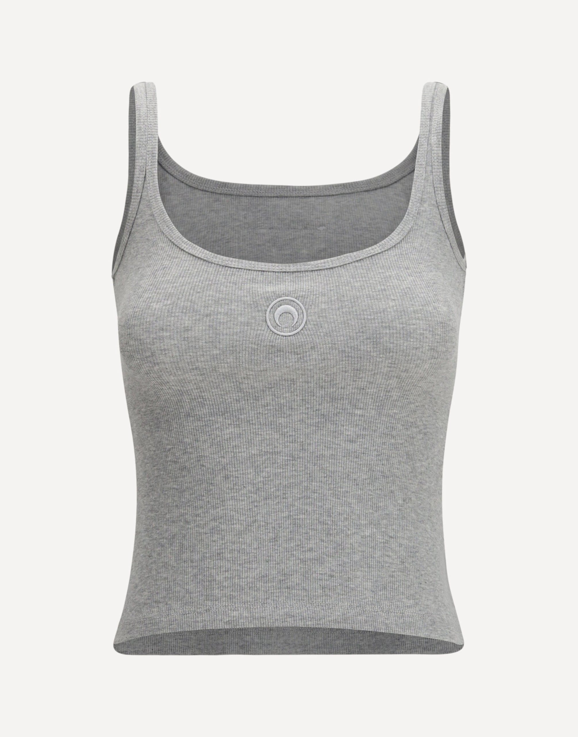 Marine Serre Moon Logo Ribbed Jersey Cropped Tank Top | Sendegaro UK