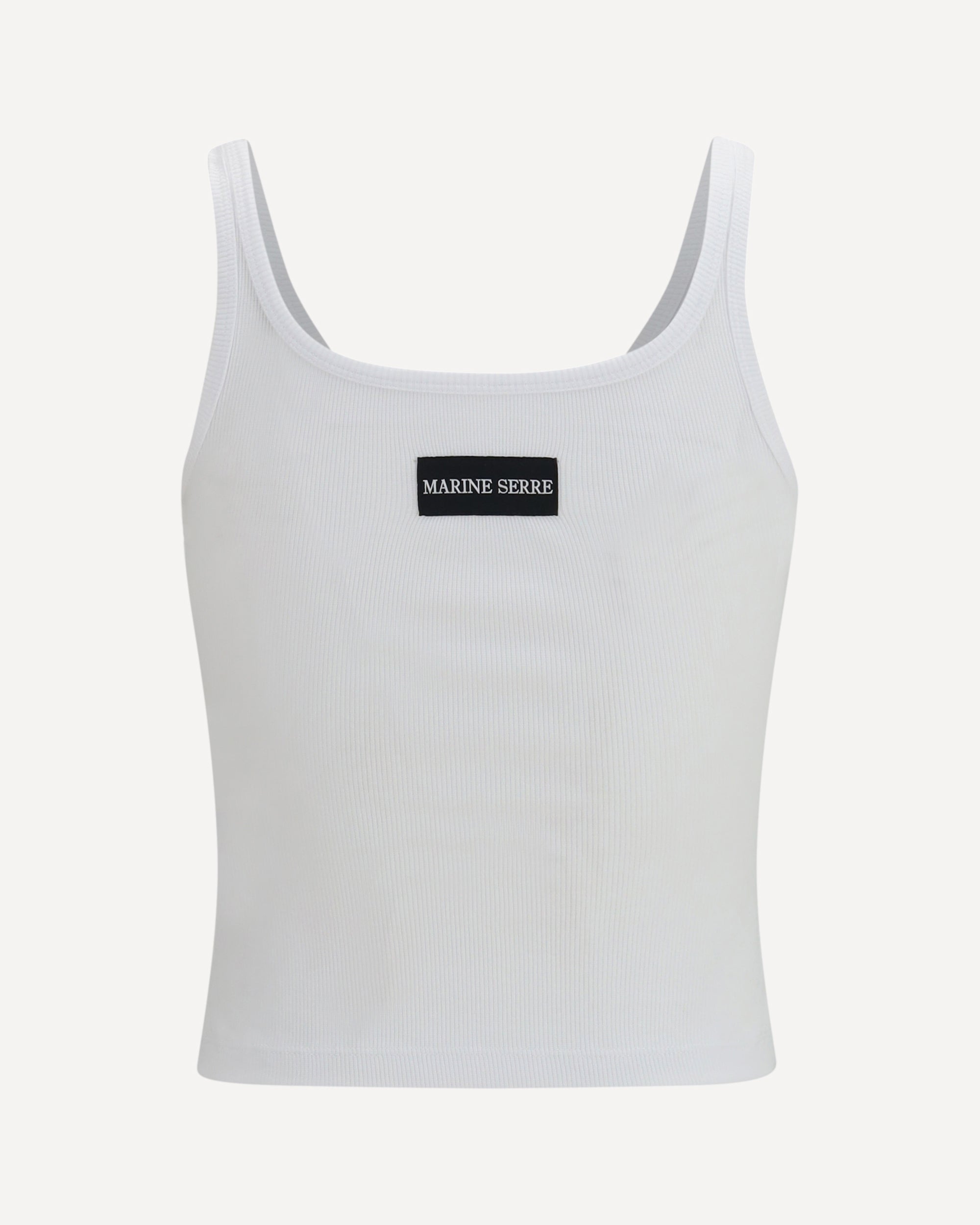 Marine Serre Moon Logo Ribbed Jersey Cropped Tank Top | Sendegaro GR