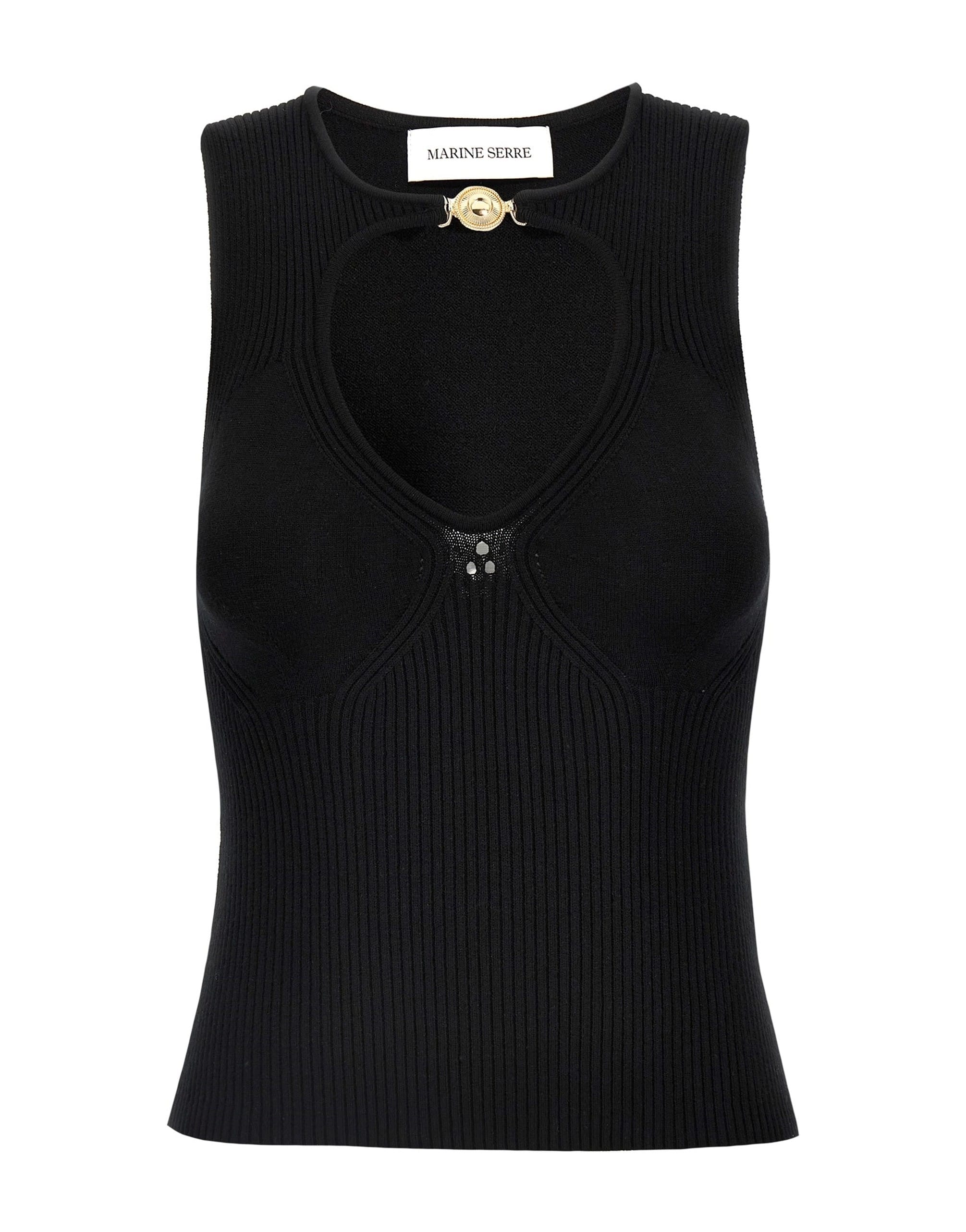Marine Serre Marine Serre Open Neck Knit Top