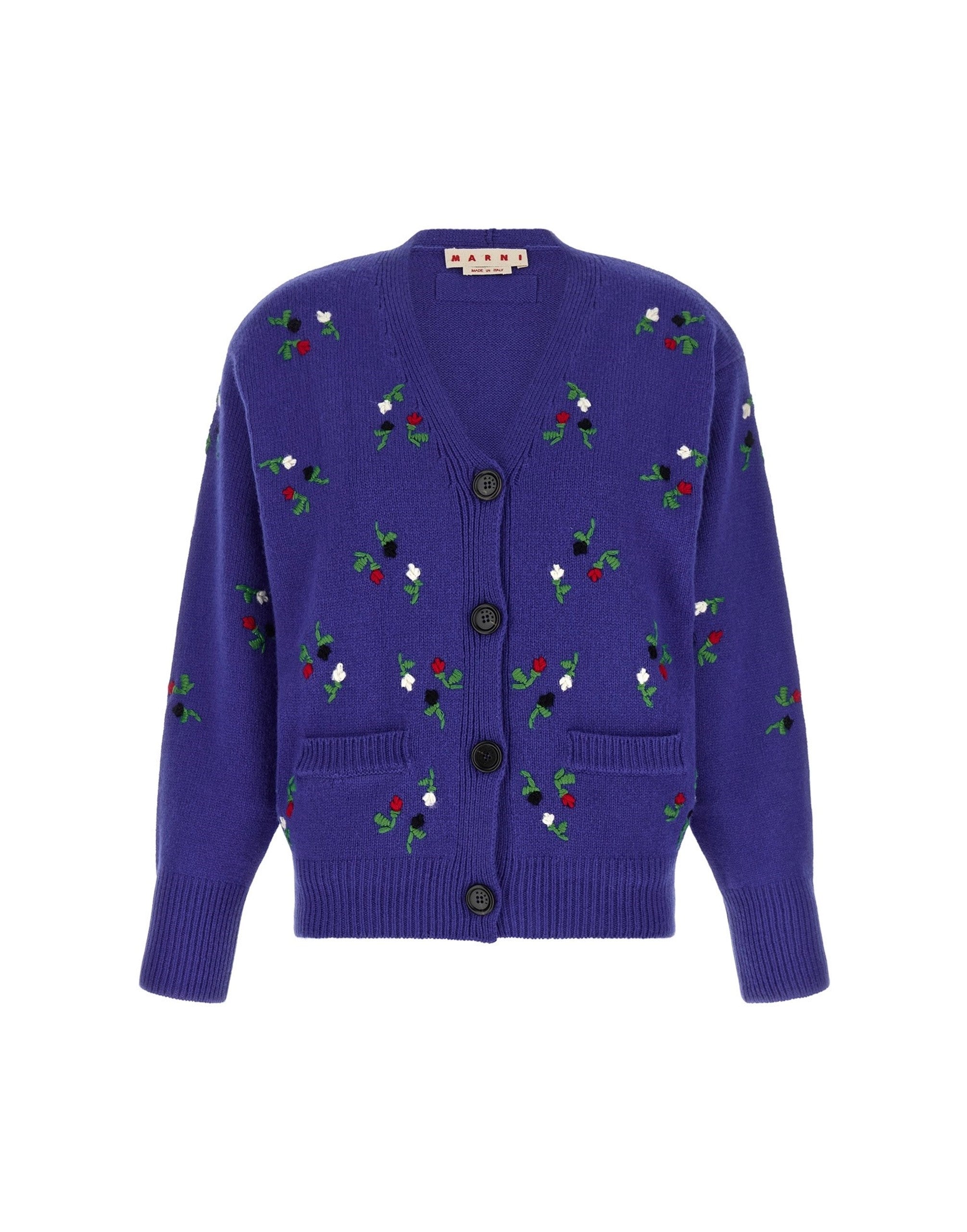 Marni 20AW オーバーサイズ フェルト ウール カーディガン S Marni Floral Embroidery Cardigan | Sendegaro CH