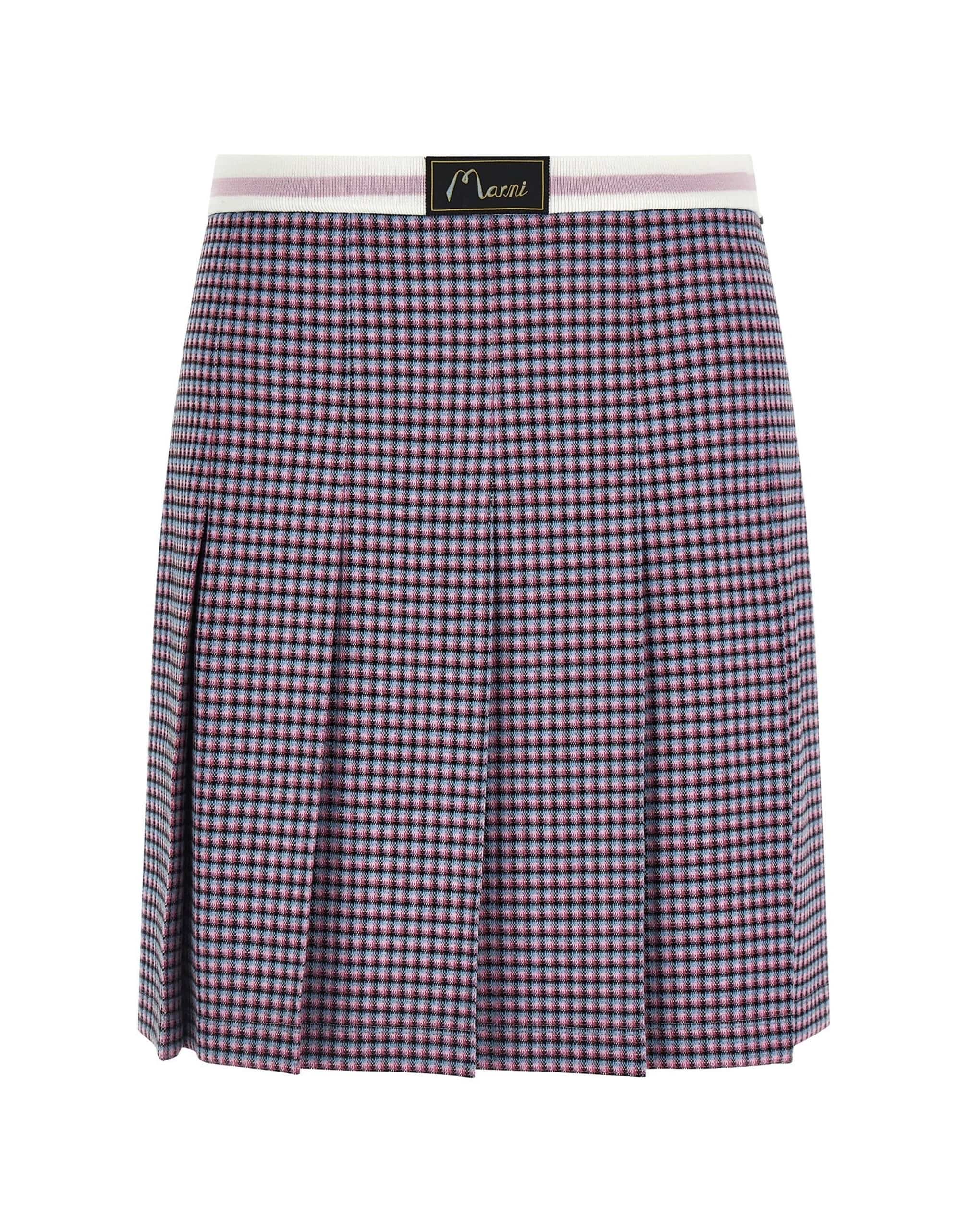 Marni Marni Houndstooth Pleated Mini Skirt
