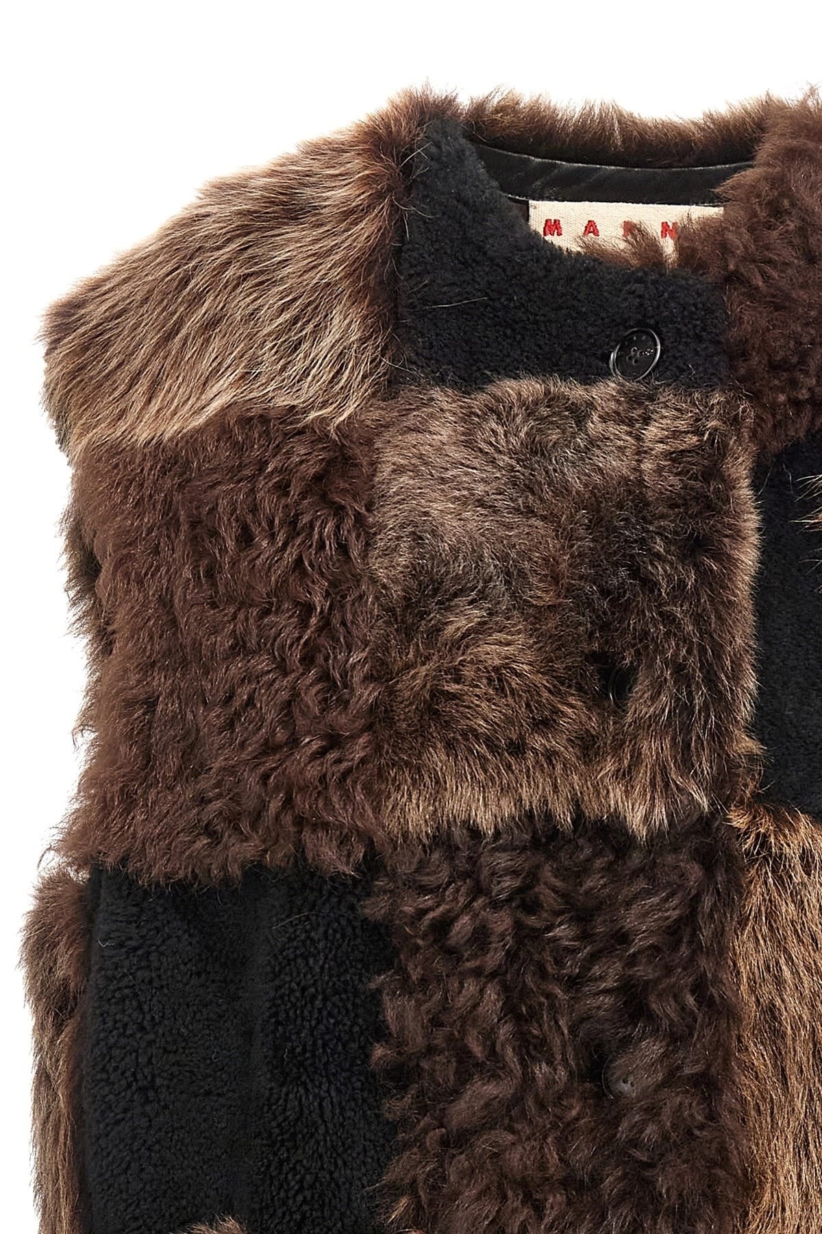 Marni Marni Long Checkerboard Shearling Vest