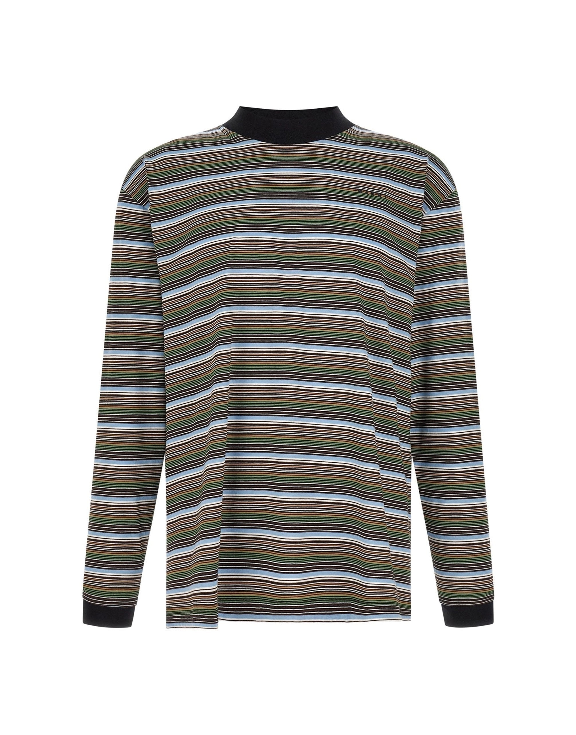 Marni Multicolor Striped Mock Neck T-Shirt