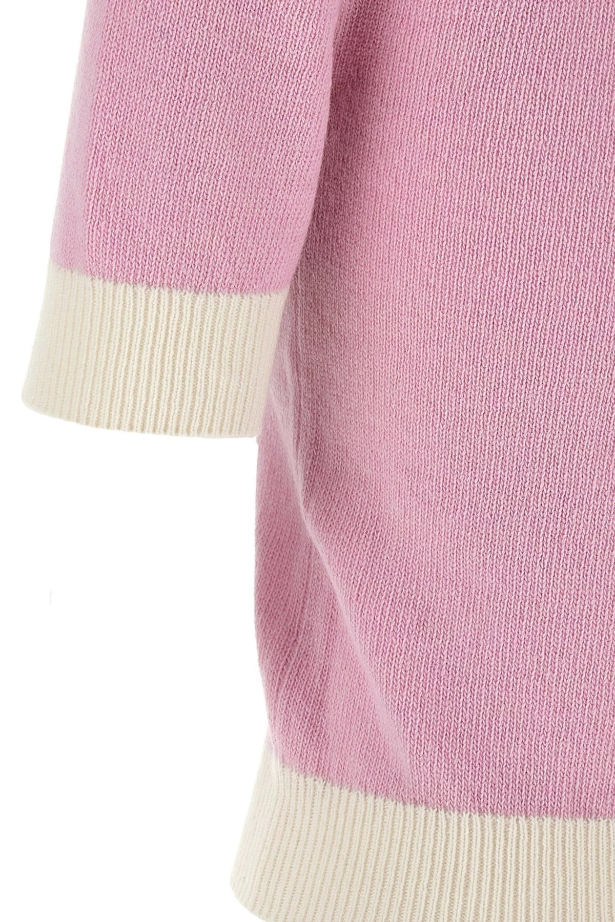 Marni Marni Pink Cropped Logo-Embroidered Sweater