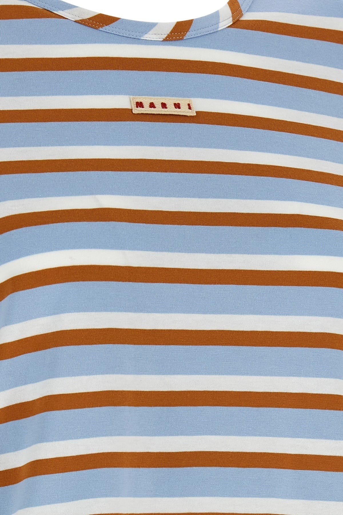 Marni Marni Striped Logo Patch T-Shirt