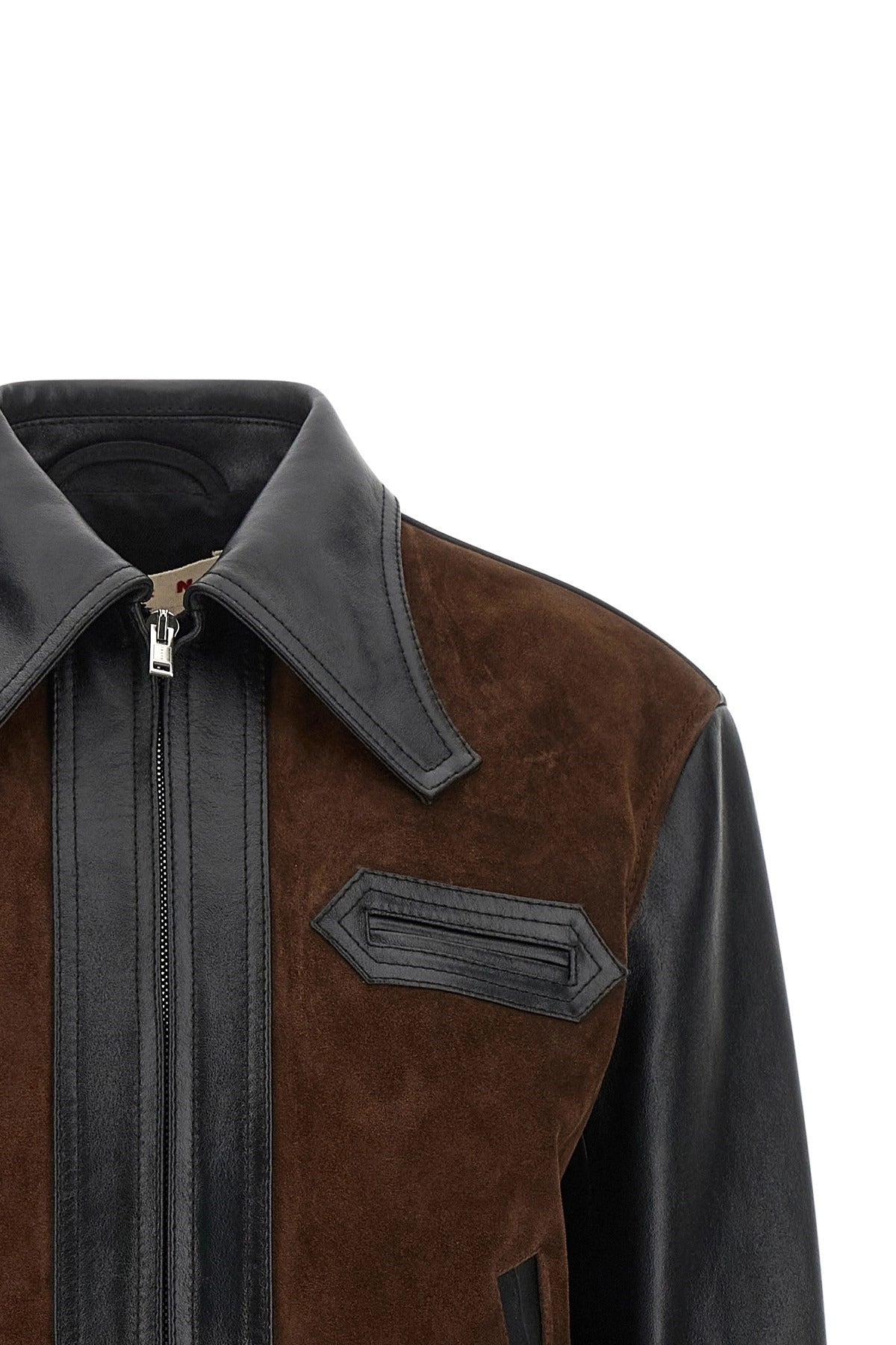 Marni Suede Panel Leather Jacket