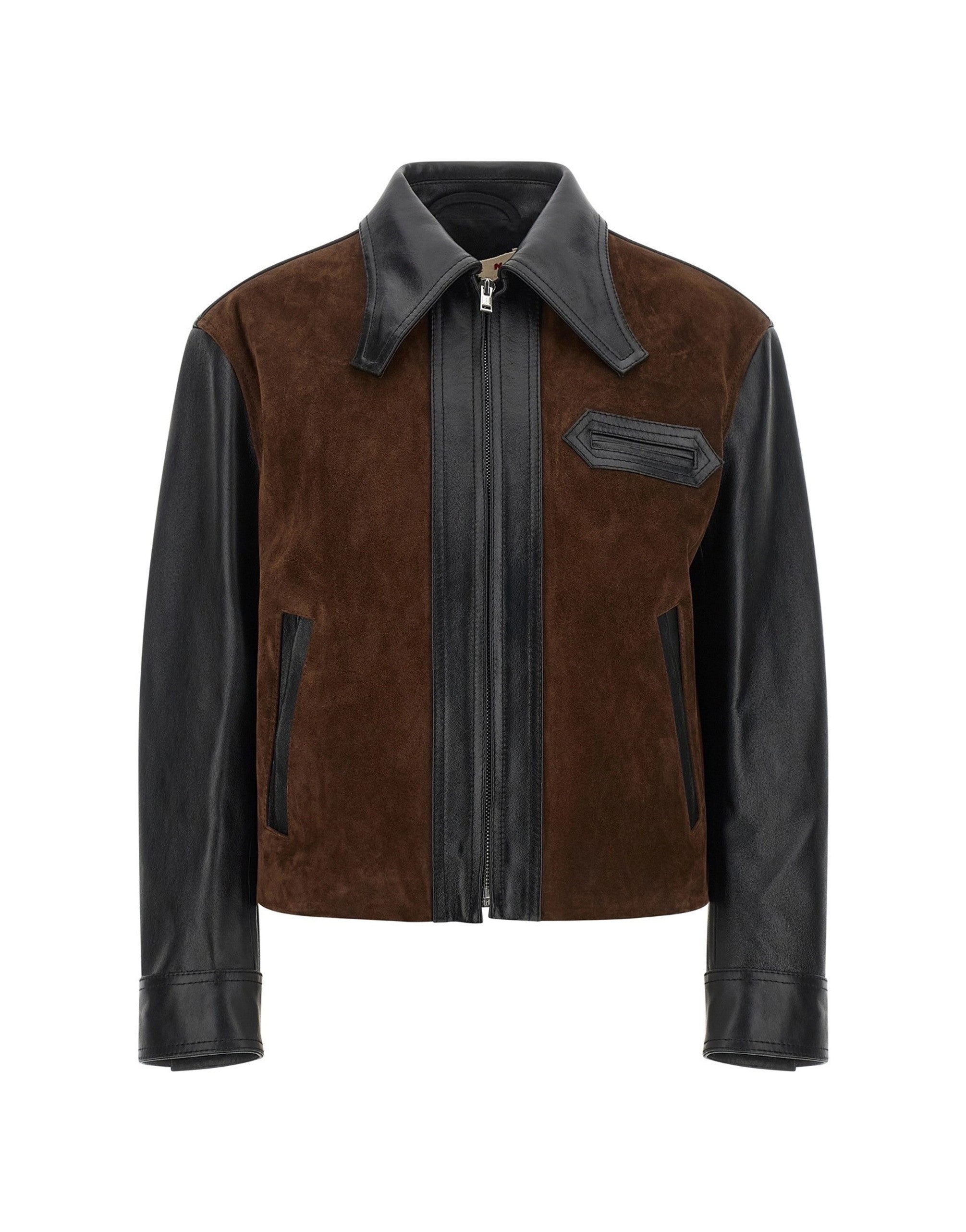 Marni Suede Panel Leather Jacket