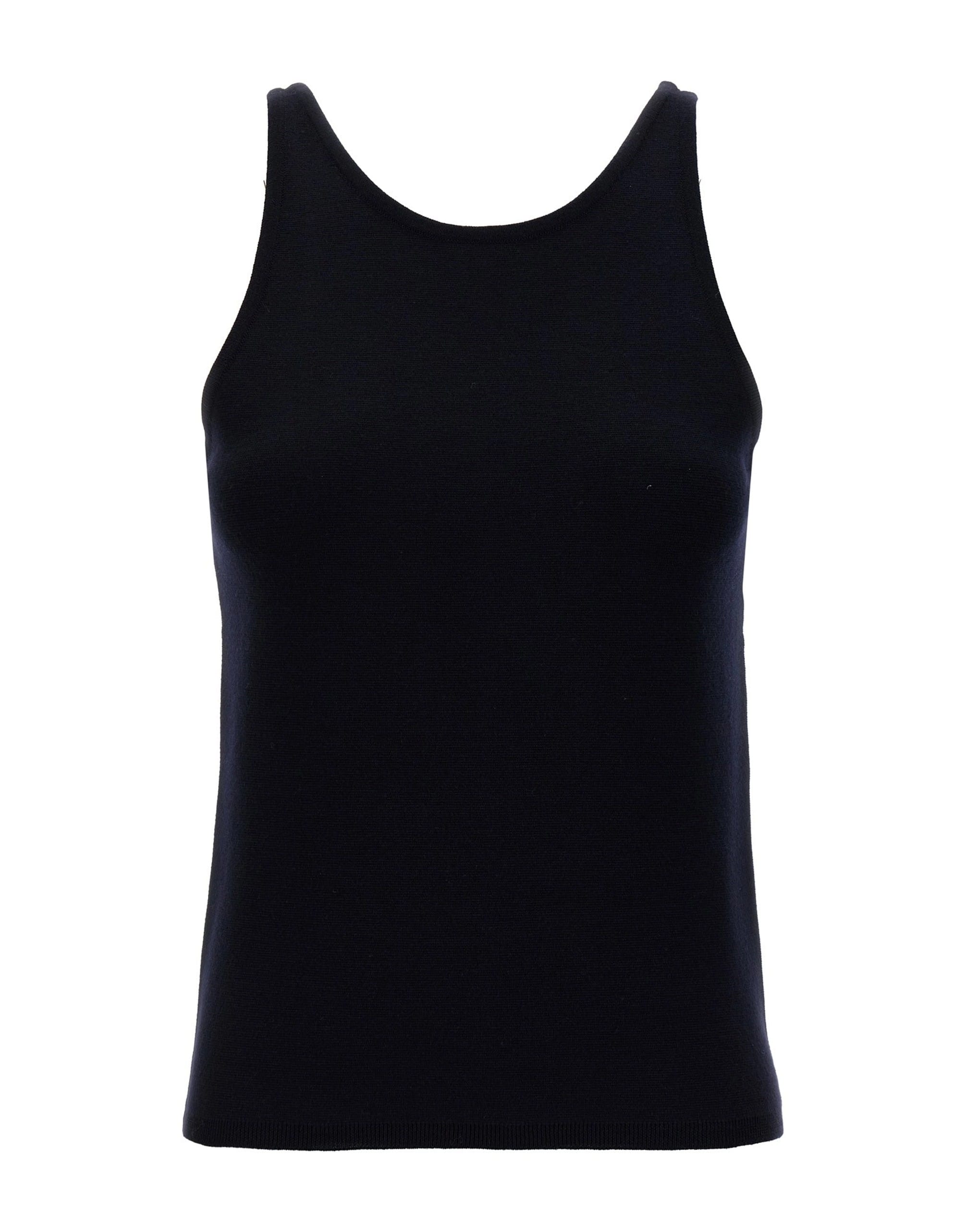 Max Mara Max Mara Blue Stretch Wool Knit Top