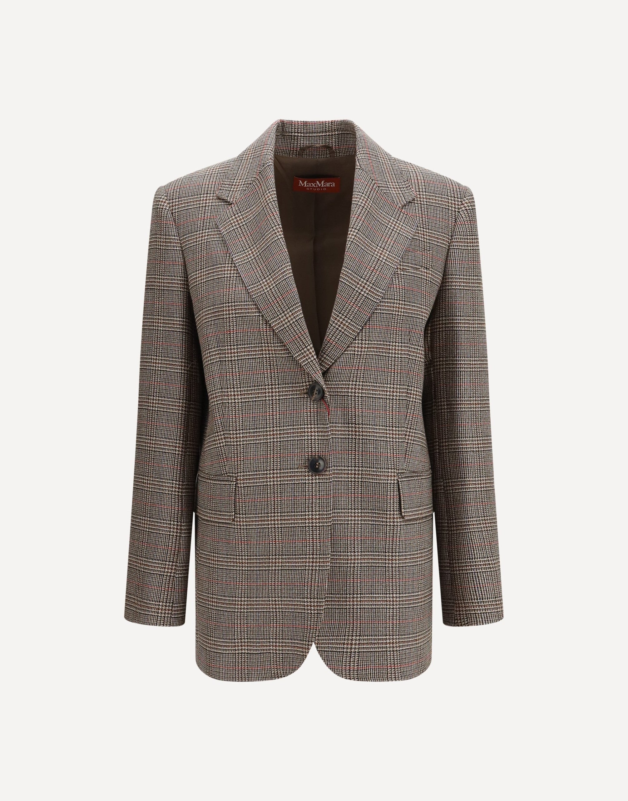 Max Mara Checked Pattern Wool Blazer