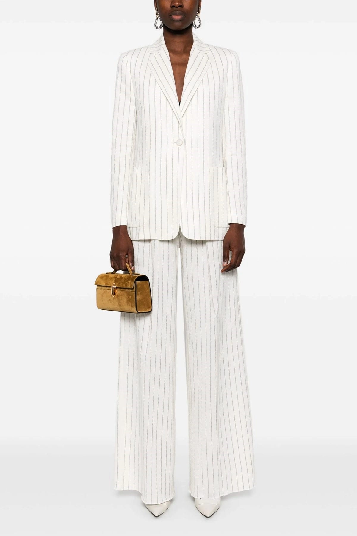 Max Mara Clarion Pinstriped Wide-Leg Pants - alternate view