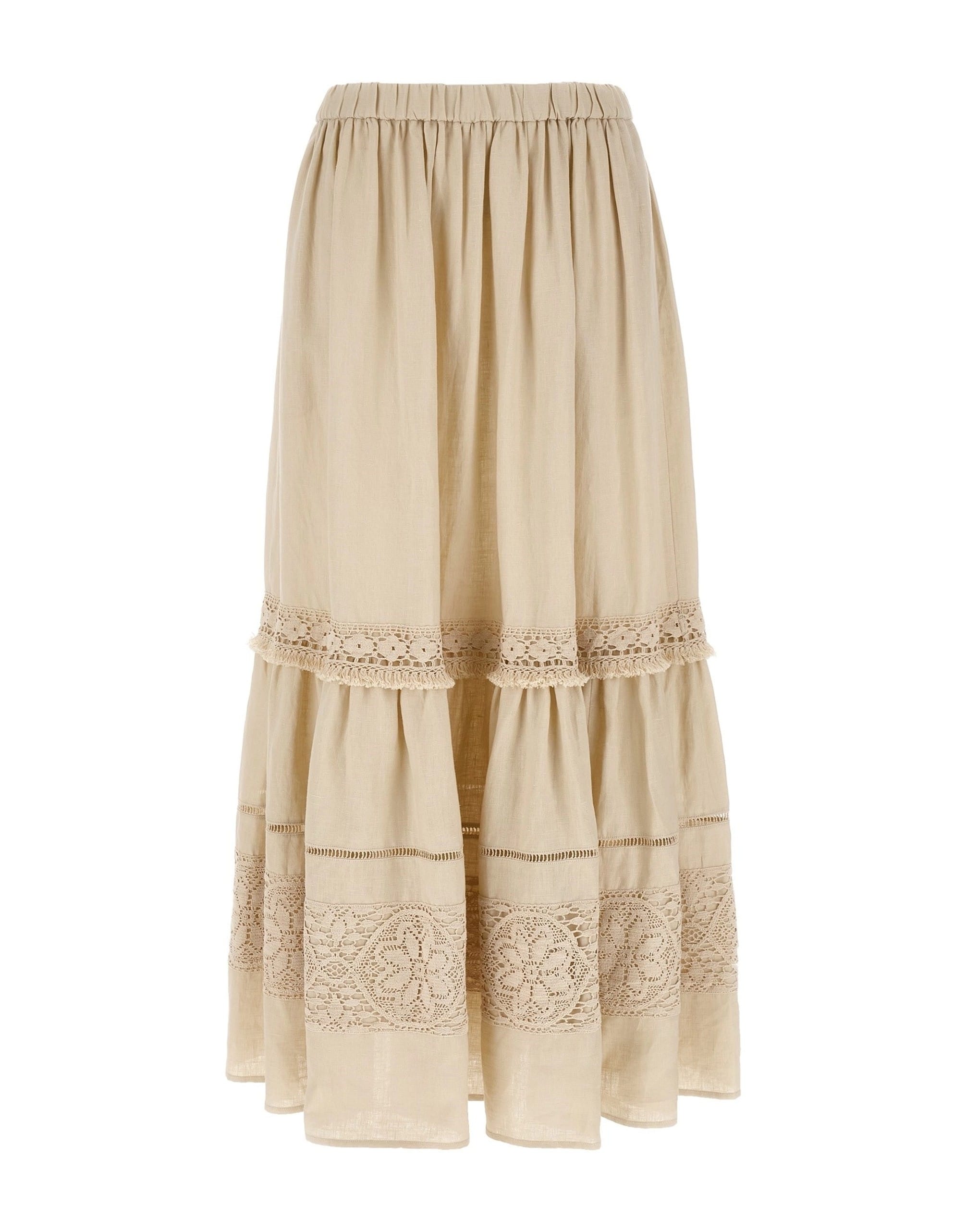 Max Mara Mediterranean Ease Linen Skirt Maxi