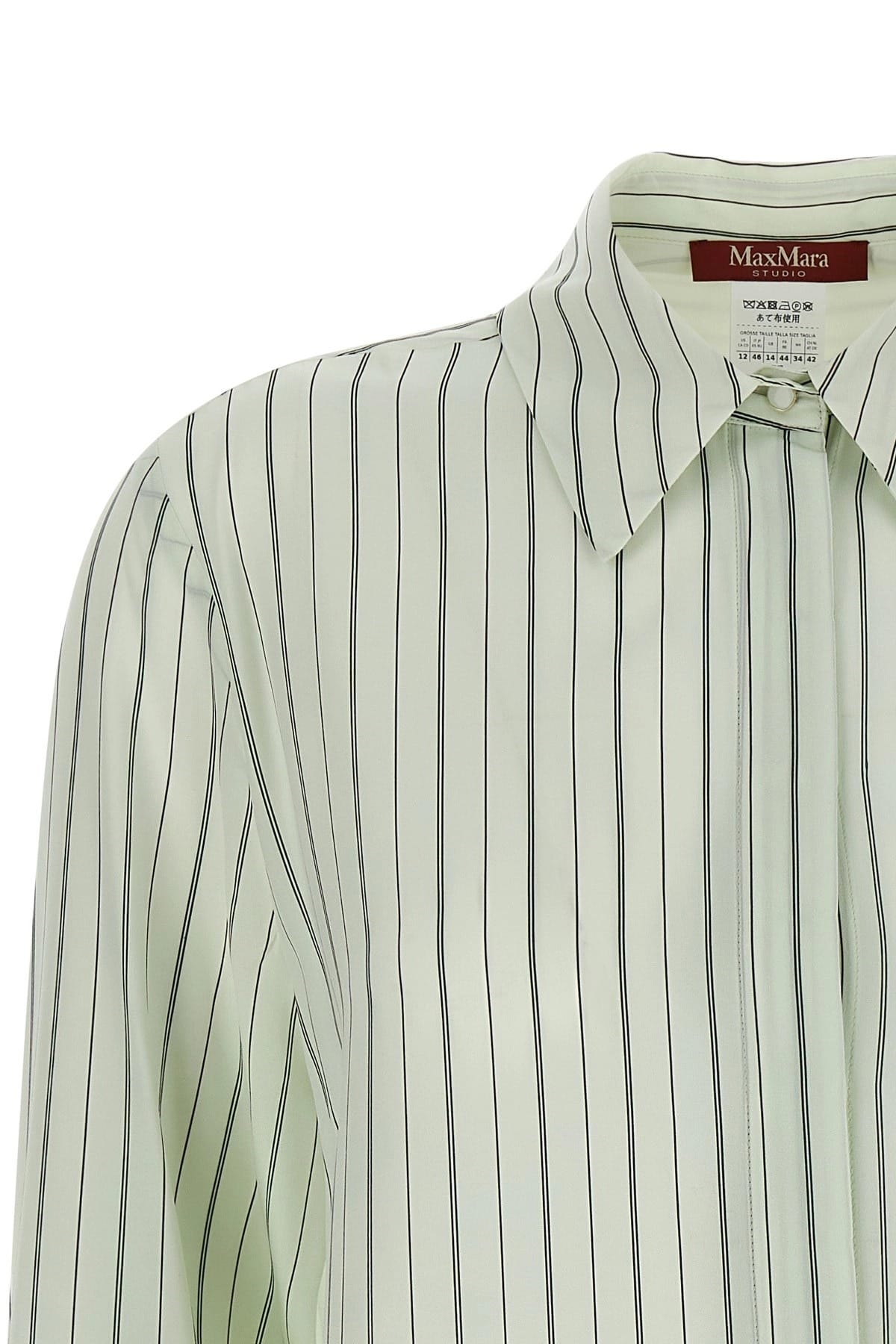 Max Mara Max Mara Mstflirt Striped Silk Shirt