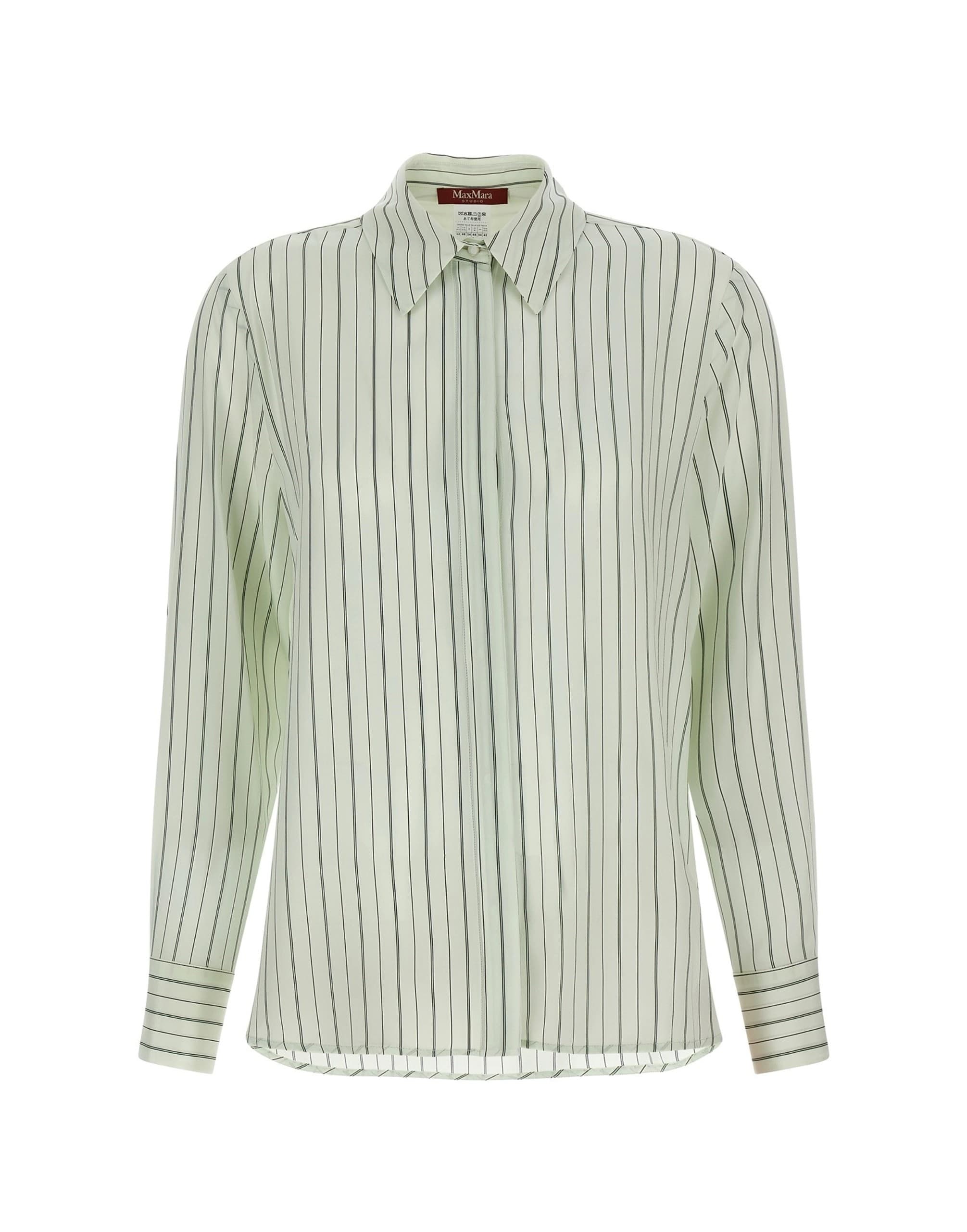Max Mara Max Mara Mstflirt Striped Silk Shirt