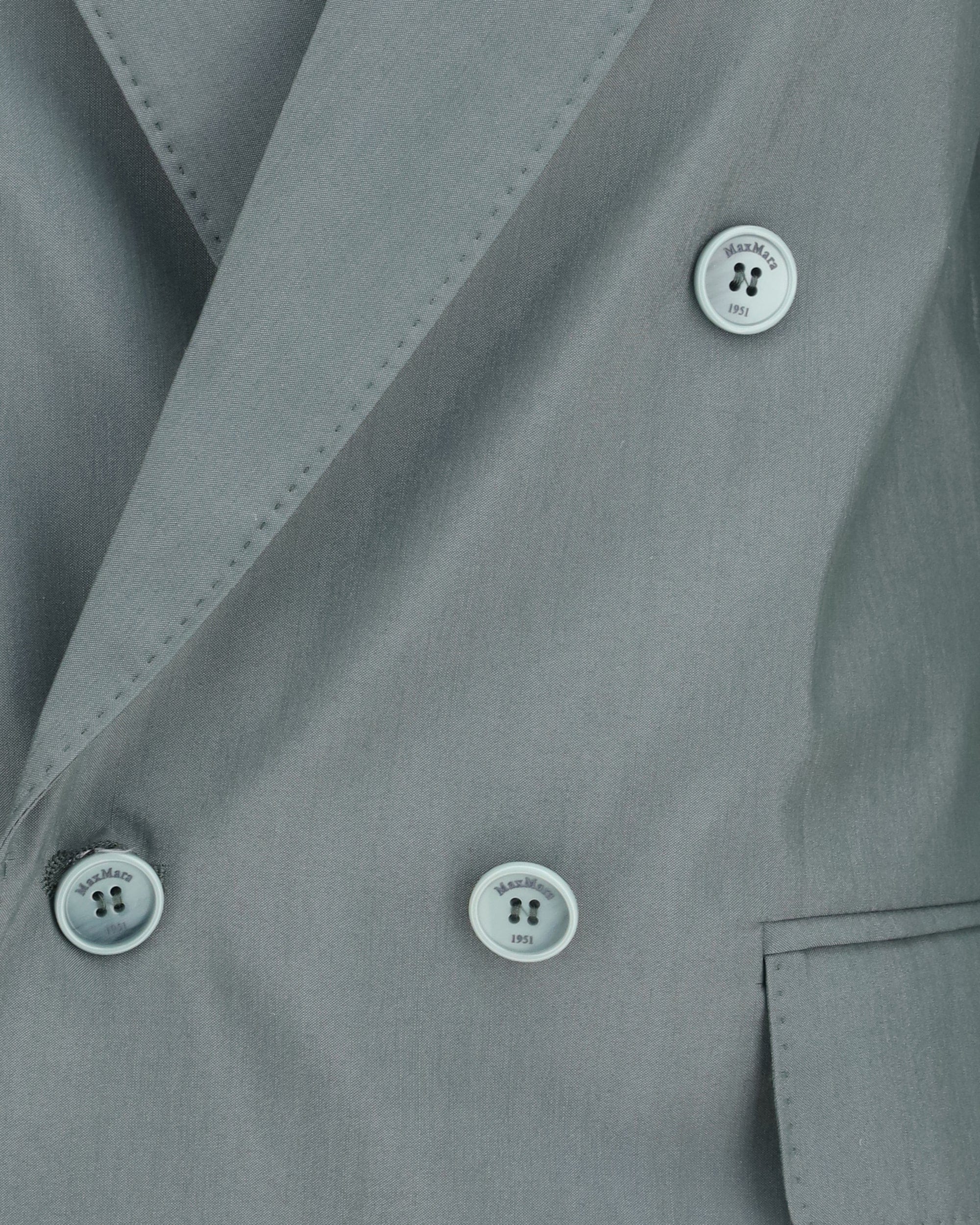 Max Mara Max Mara Mxmalbata Double-Breasted Wool Silk Blazer