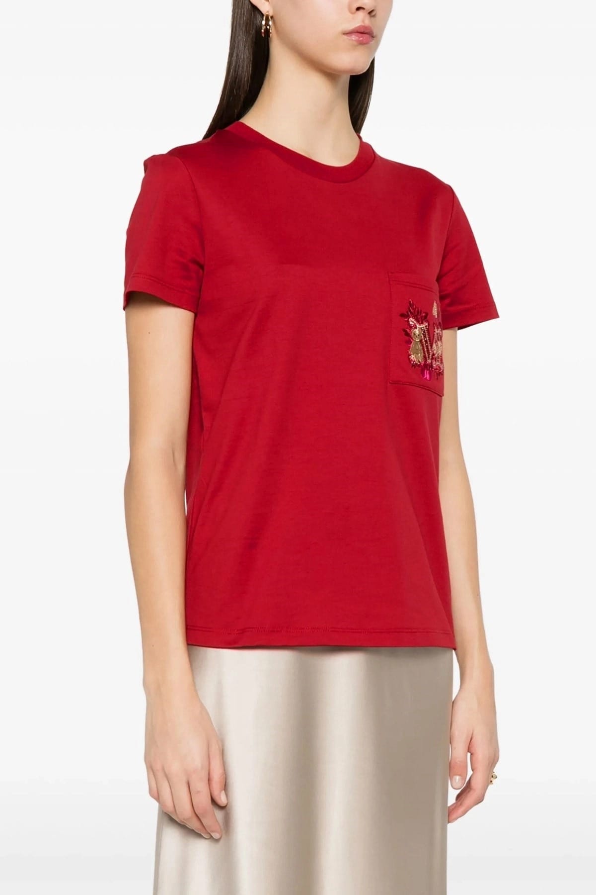 Max Mara Nunzio T-shirt van geschoren katoenen jersey - alternate view