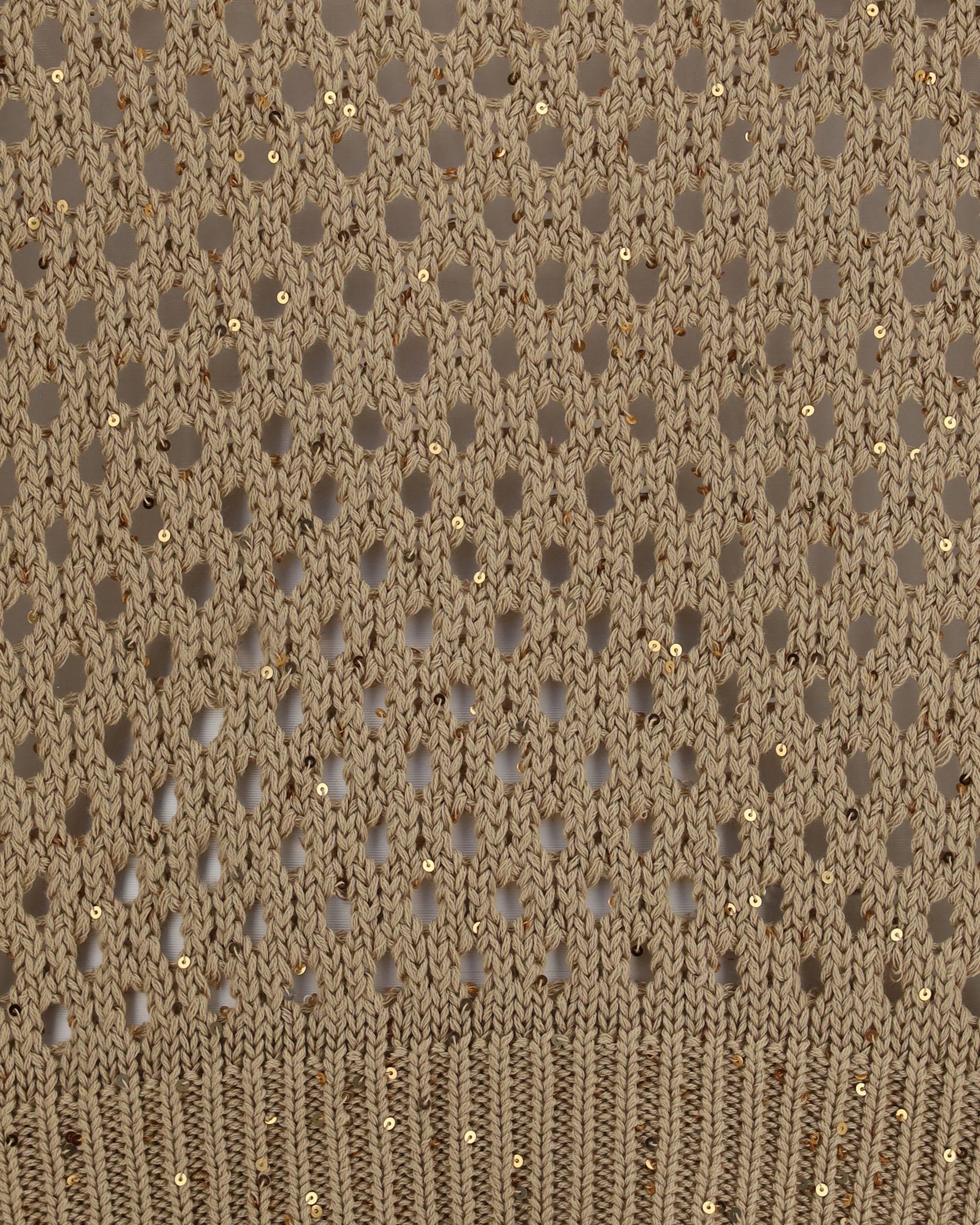 Max Mara Open Knit Cotton Sweater With Sequins