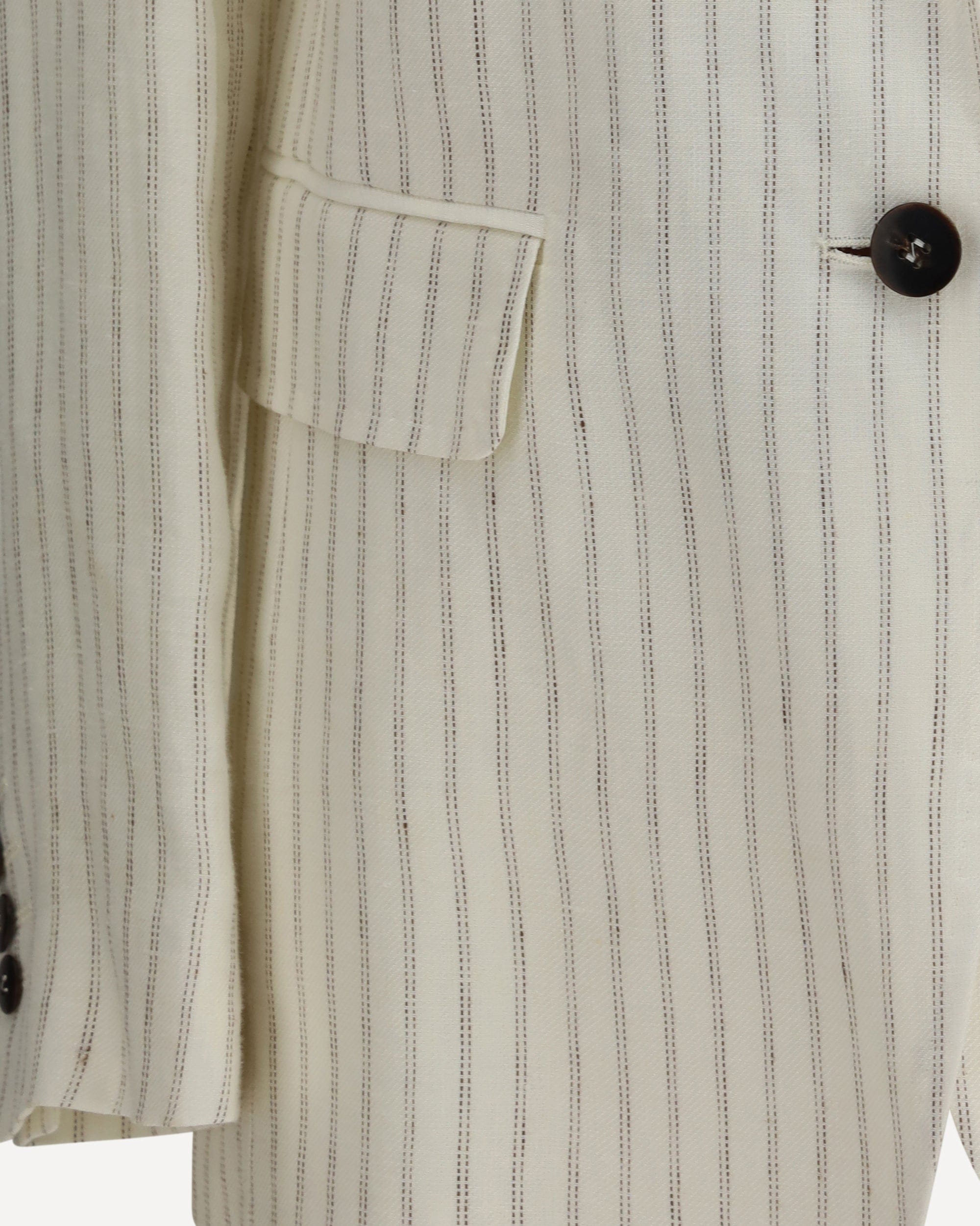 Max Mara Single-Breasted Pinstriped Linen Blazer