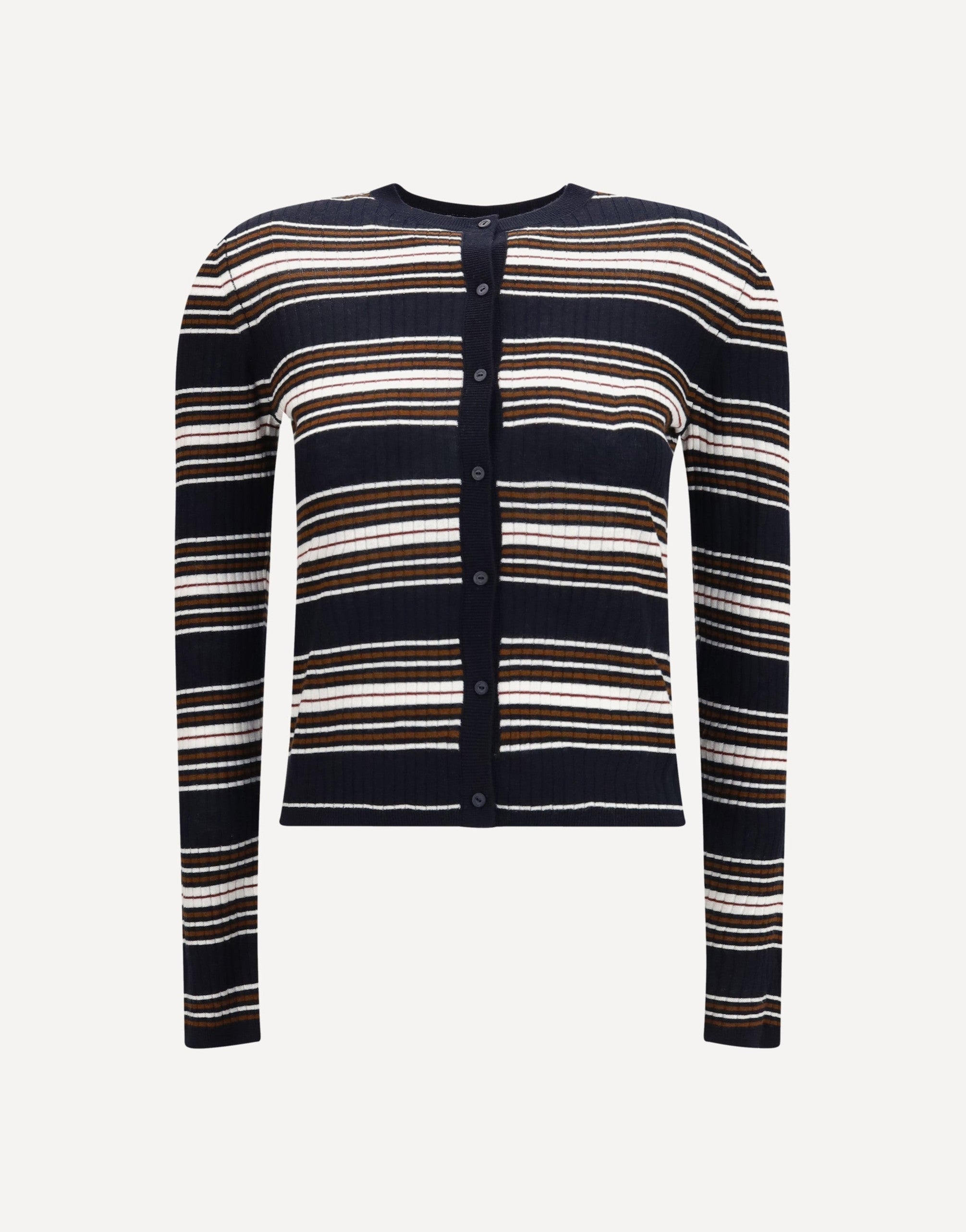 Max Mara Striped Silk Wool Cardigan