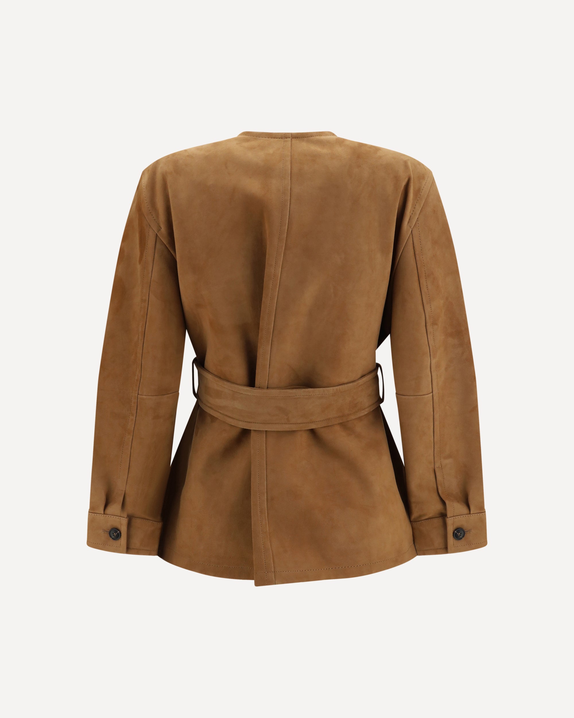 Max Mara Suede Leather Jacket With Belt | Sendegaro