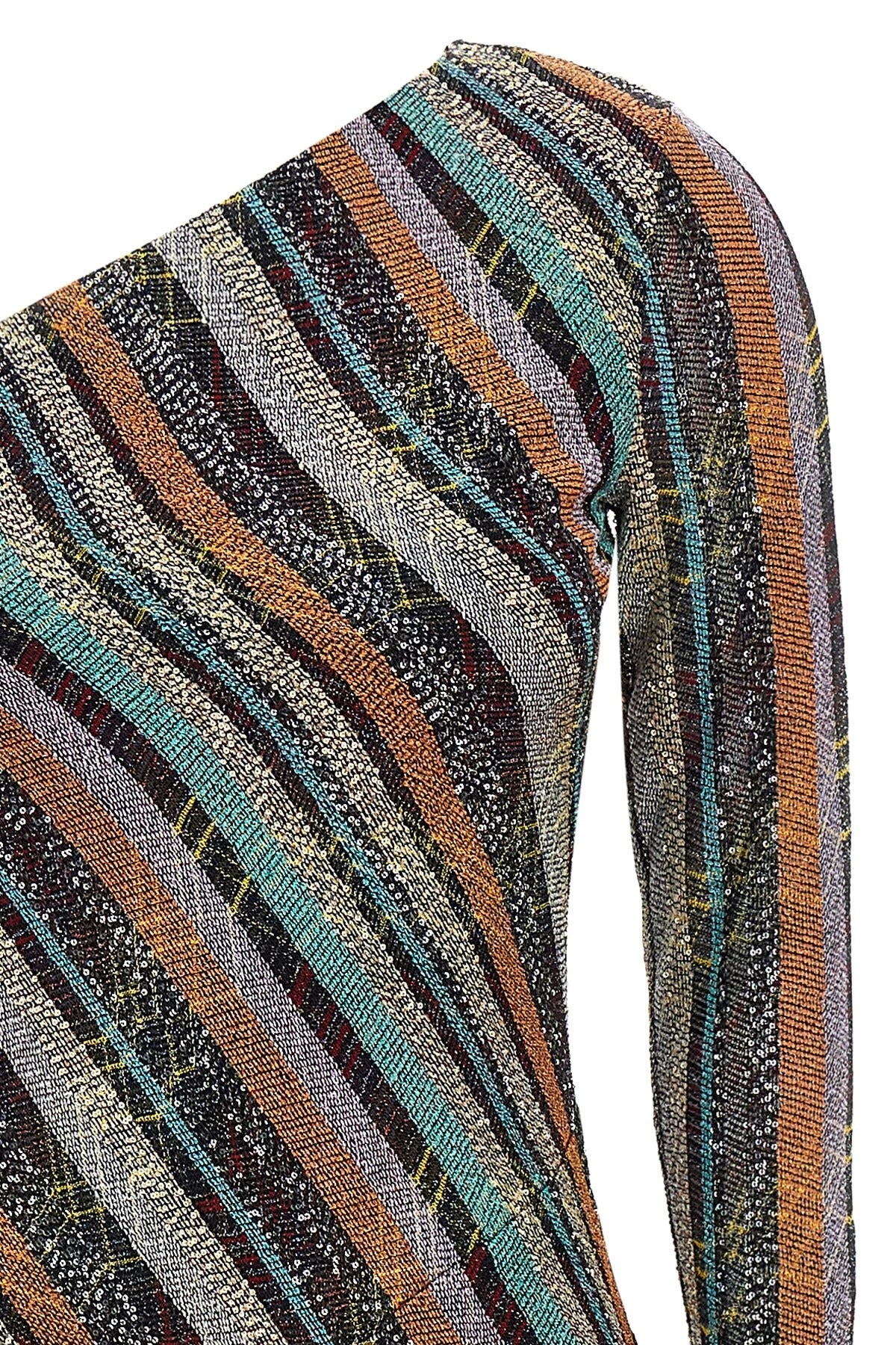 Missoni One-Shoulder-Kleid mit unregelmäßigem Zickzackmuster
