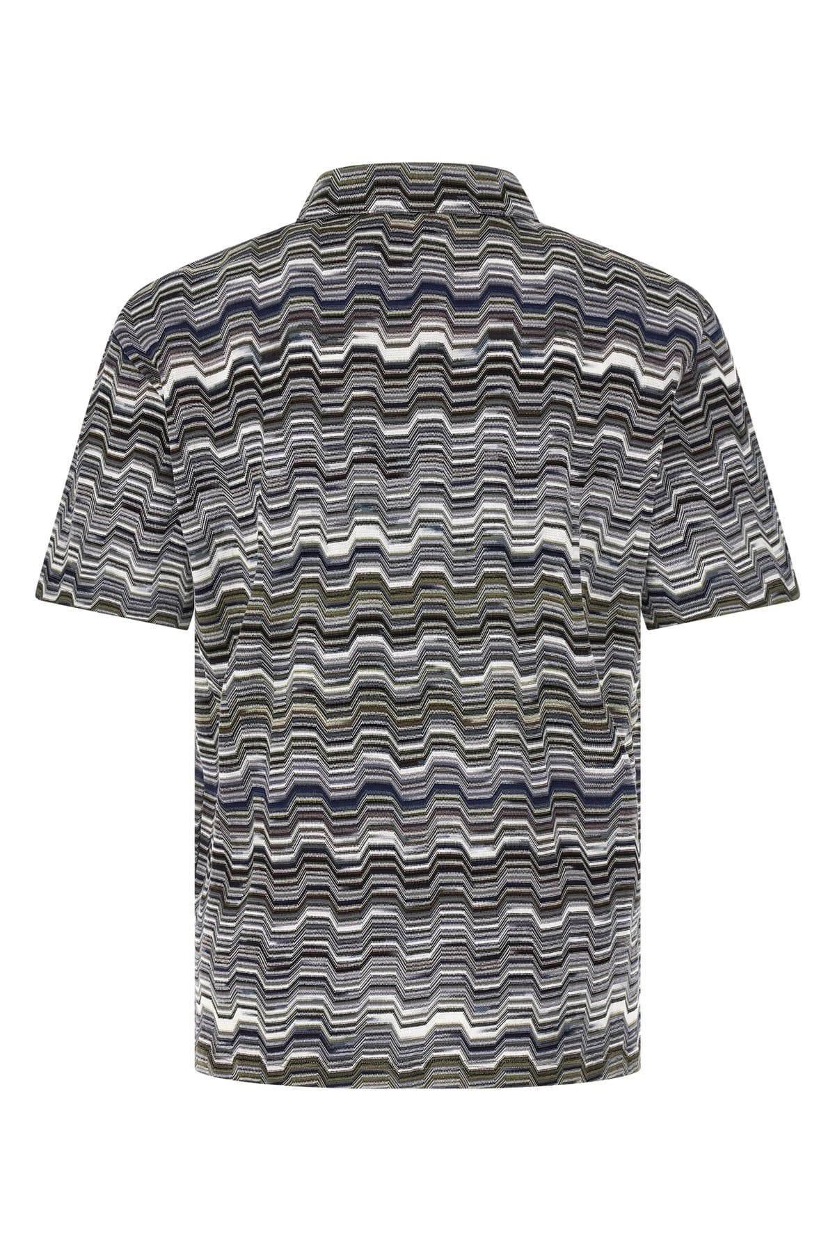 MISSONI check pattern knit polo イタリア製 Missoni Irregular Zigzag Polo Shirt | Sendegaro FR