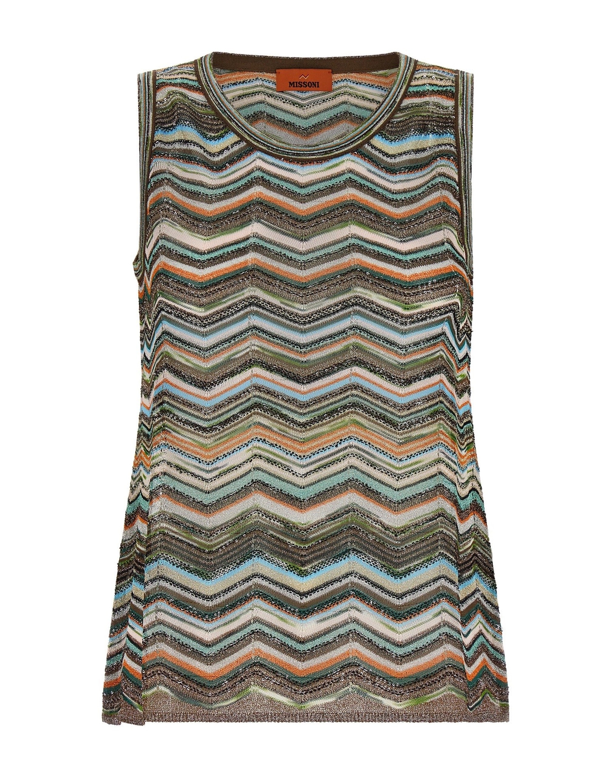 Top in maglia chevron metallizzata Missoni