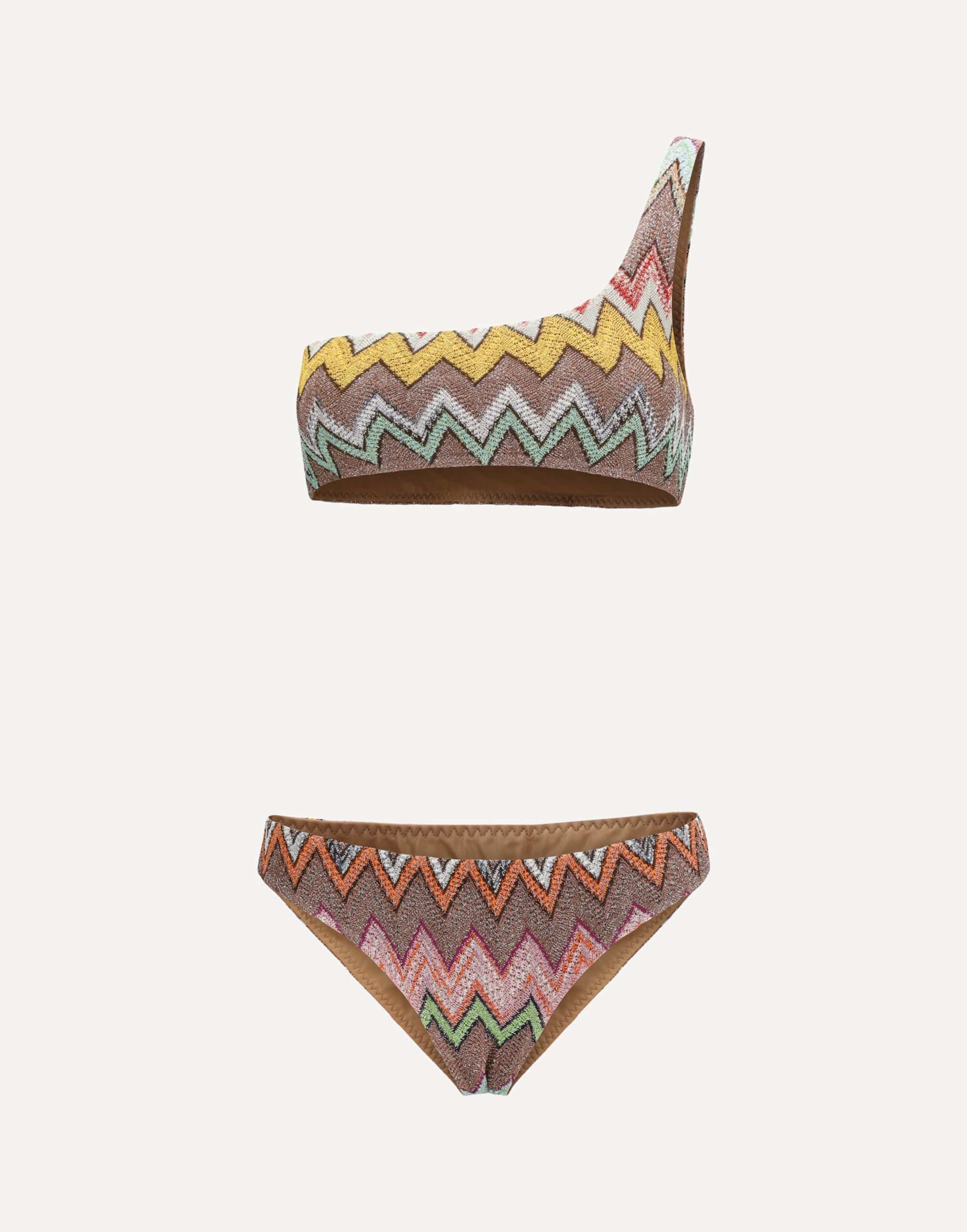 Missoni One-Shoulder Bikini Chevron Pattern