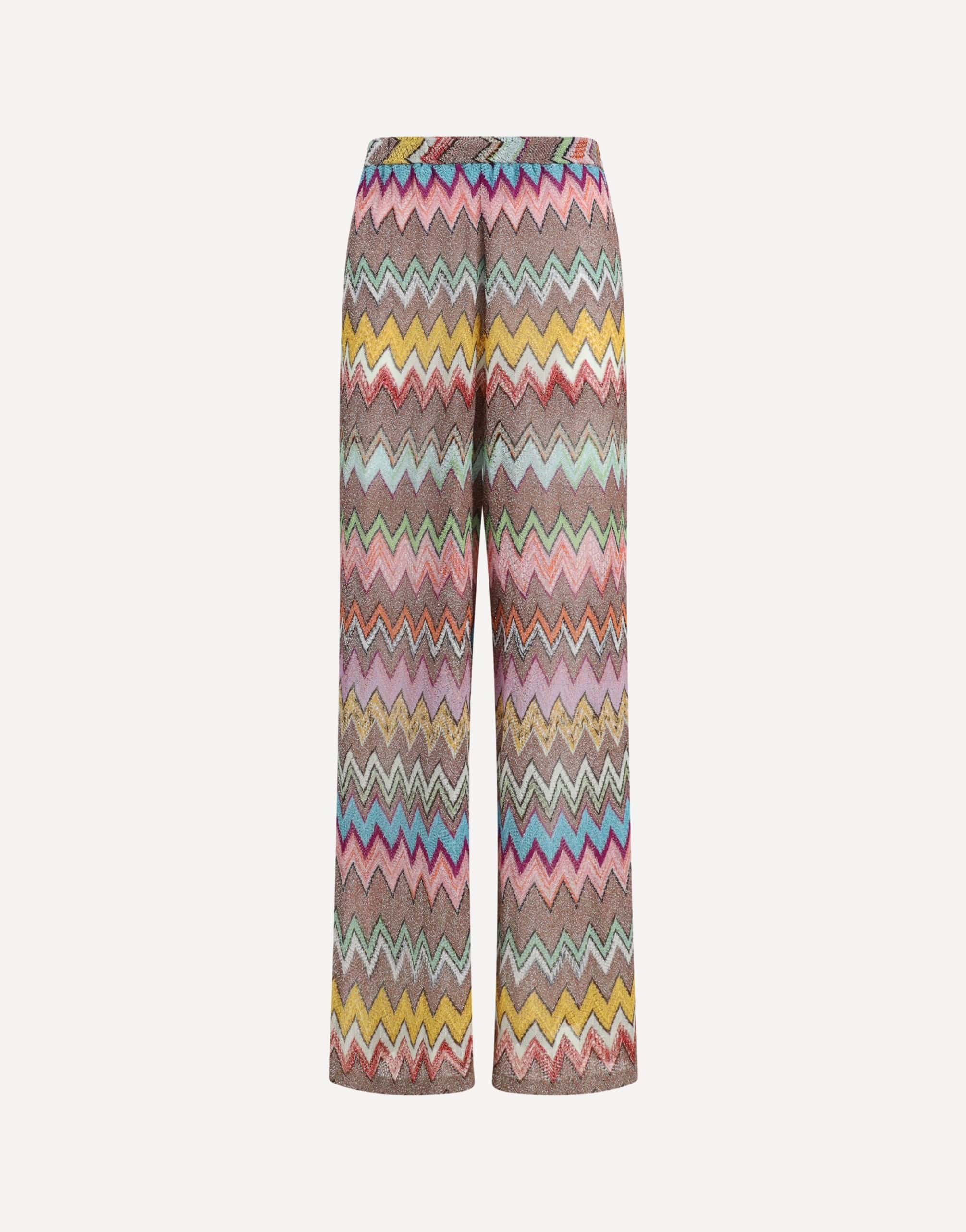 Missoni Viscose Lamé Zig Zag Wide-Leg Pants