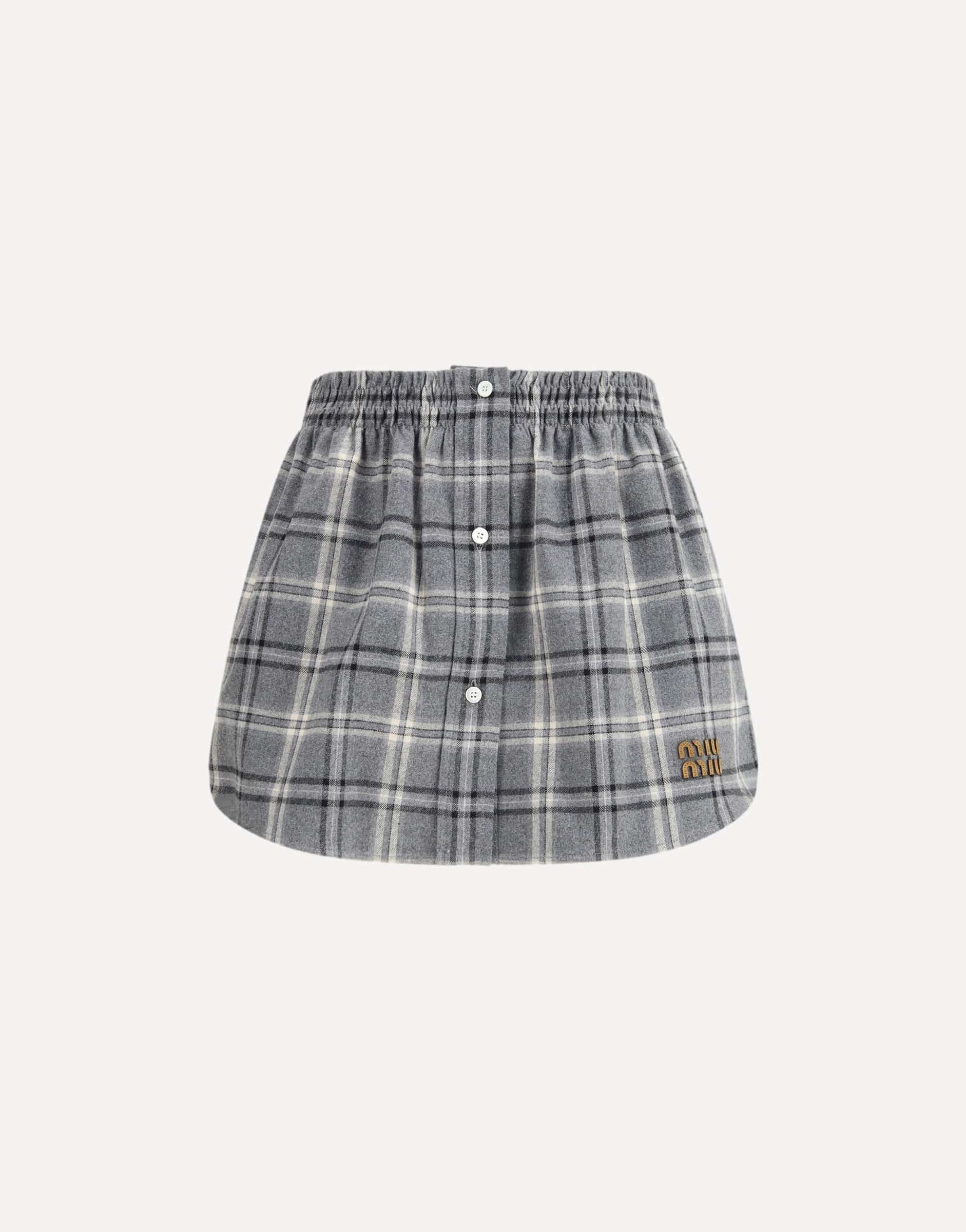 Miu Miu Check Flannel Miniskirt