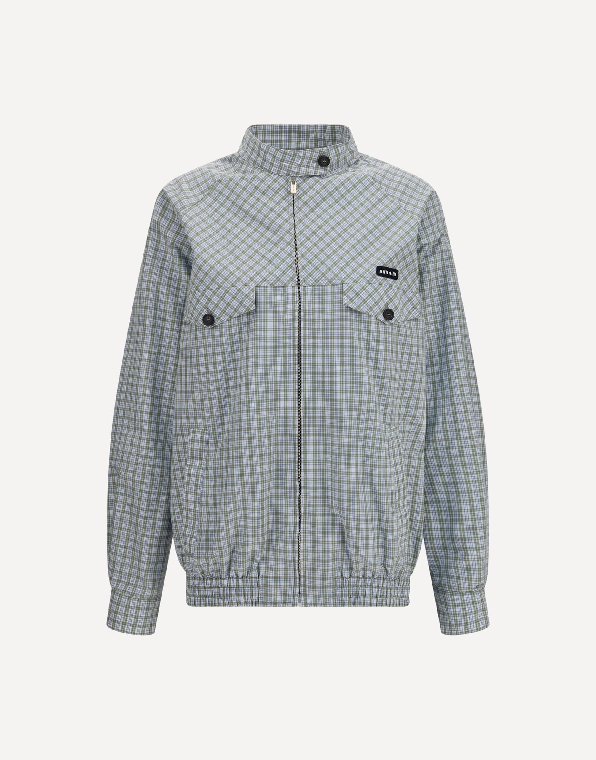 Miu Miu Miu Miu Checked Technical Fabric Blouson Jacket