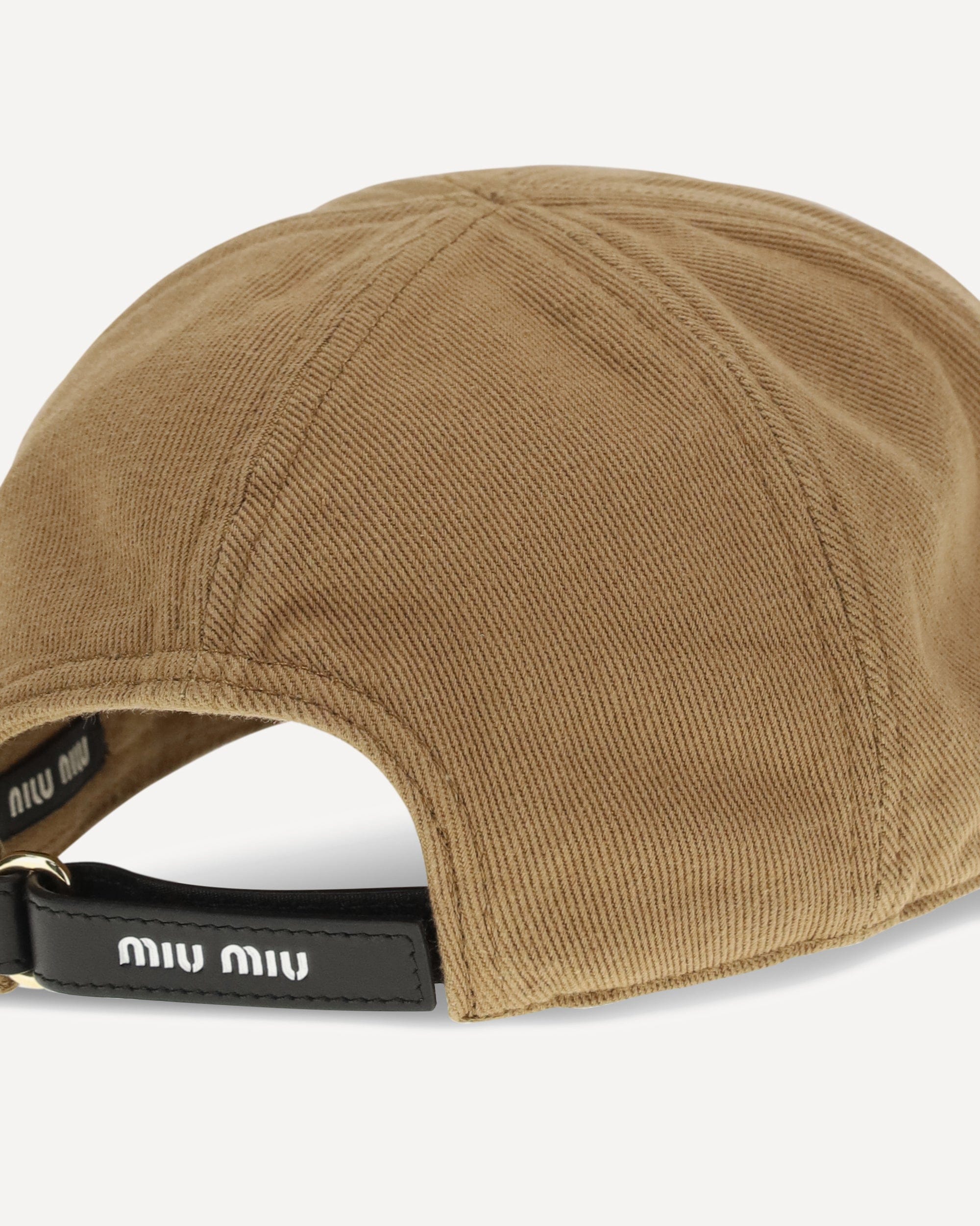 Miu Miu Cotton Baseball Cap With Monogram