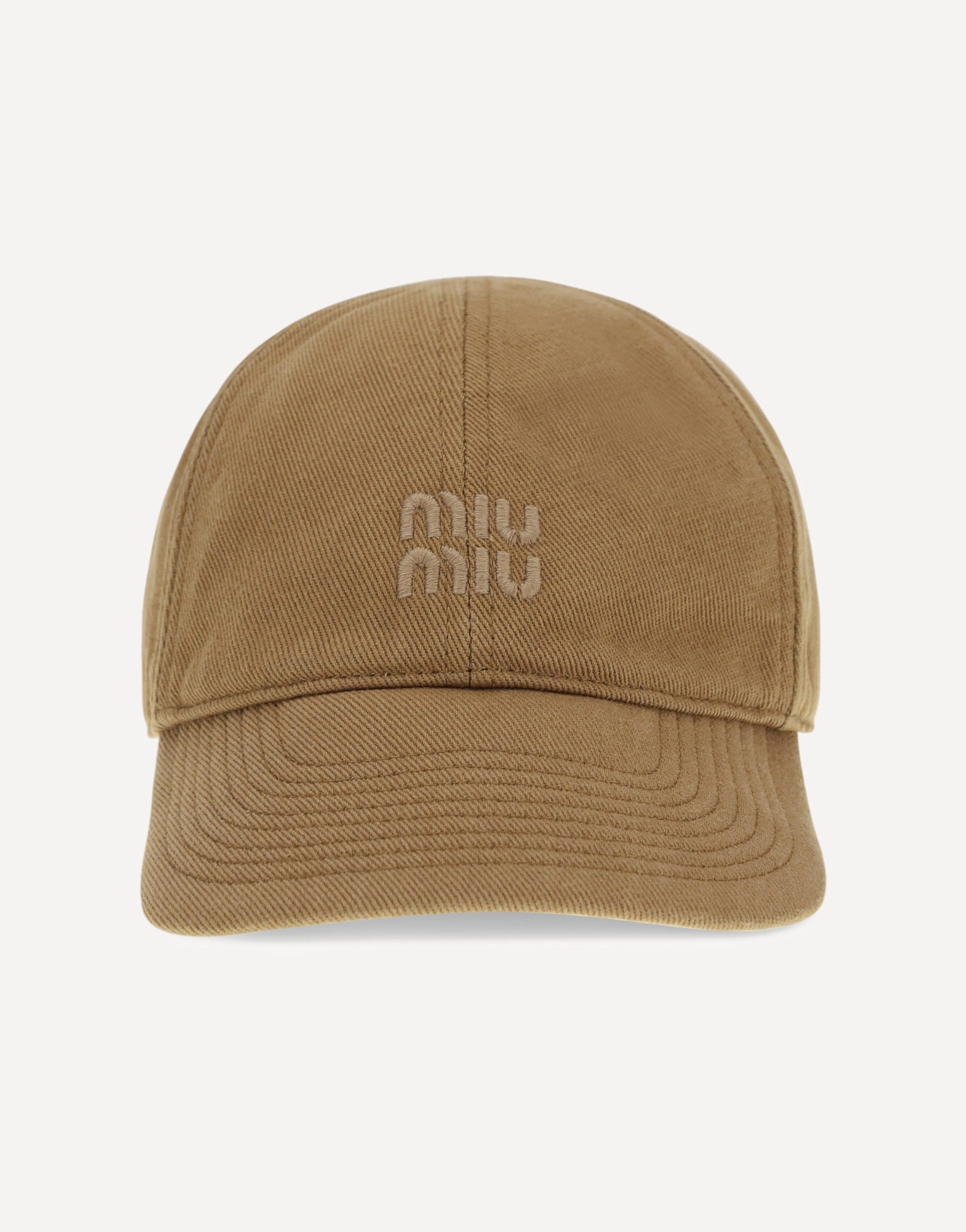 Miu Miu Cotton Baseball Cap With Monogram