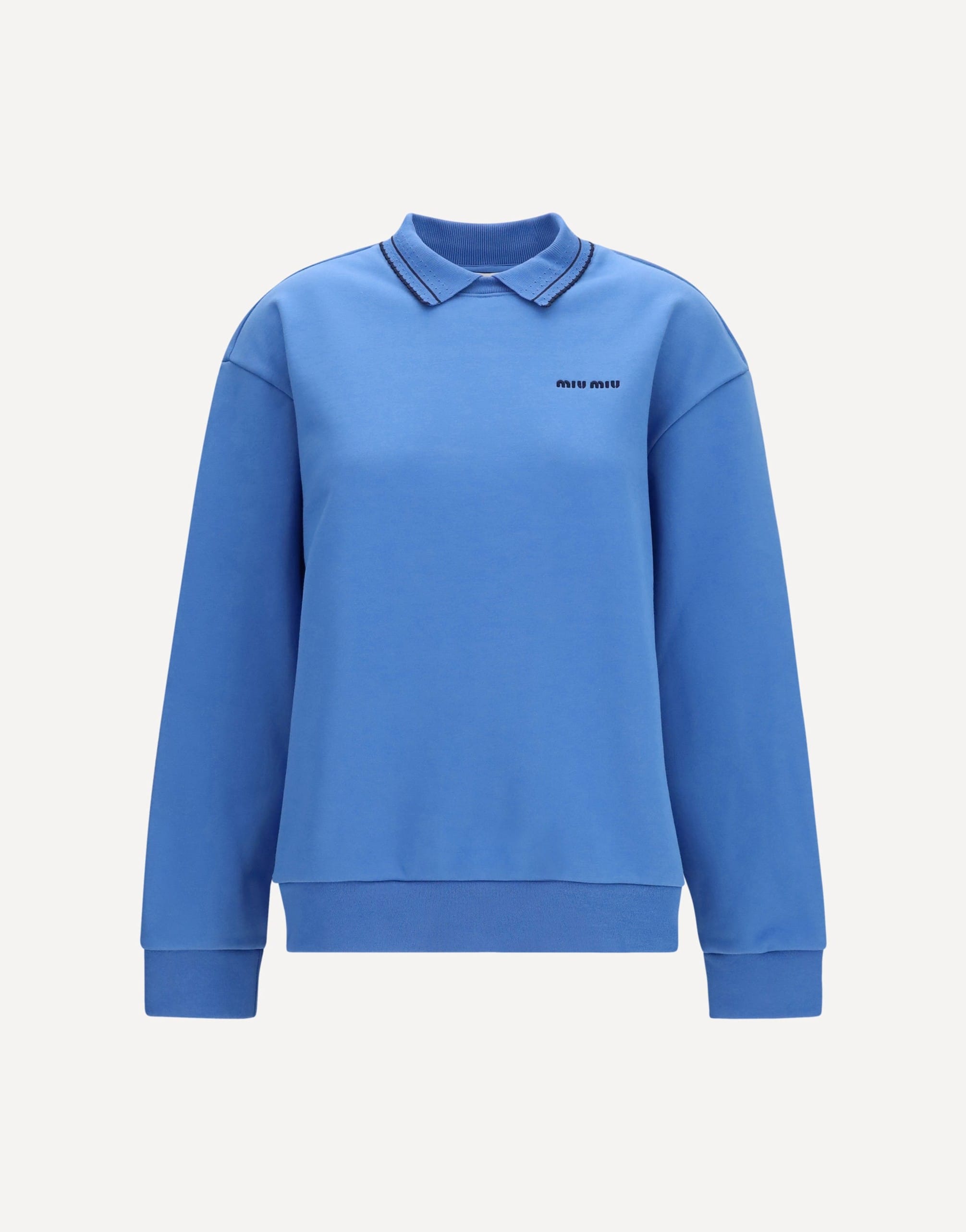 Miu Miu Miu Miu Crewneck Sweatshirt With Embroidered Logo