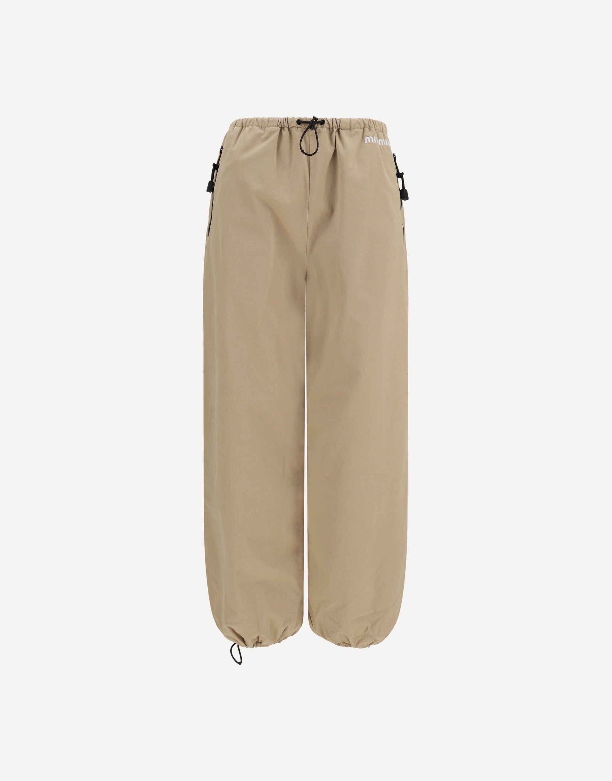 Miu Miu Baumwoll-Gabardine-Hose mit elastischem Bund